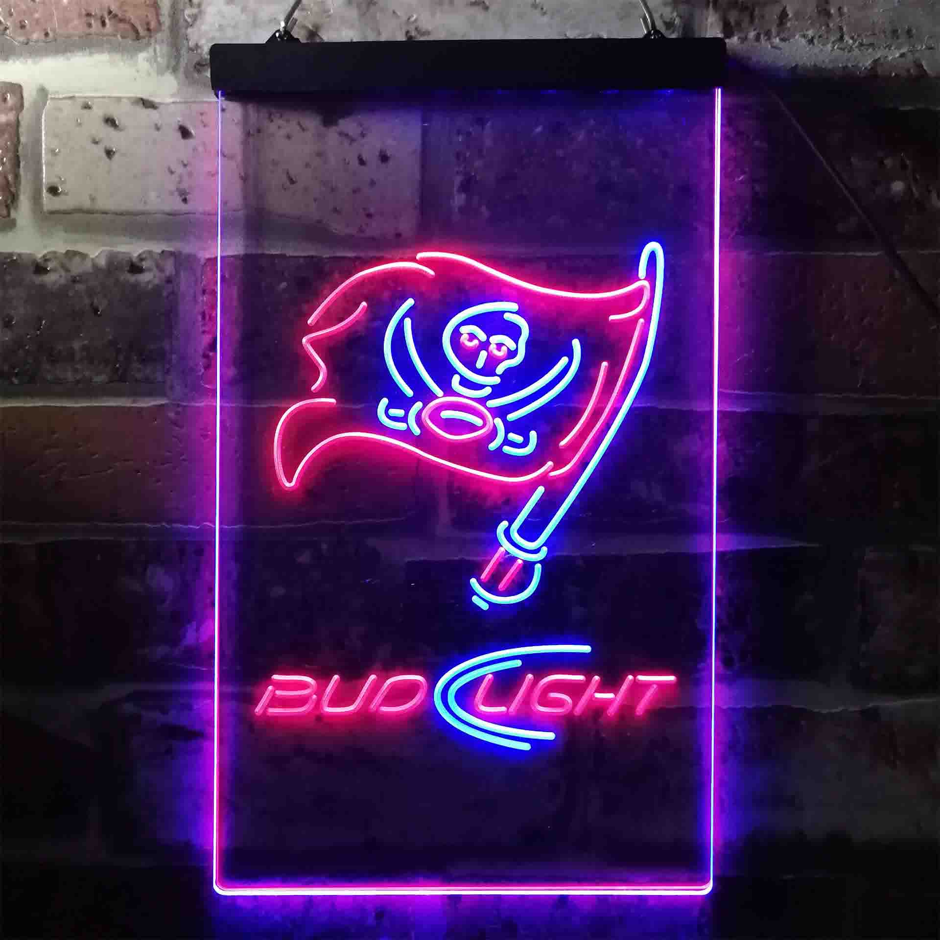 Bud Light Tampa Bay Buccaneers Dual Color LED Neon Sign ProLedSign