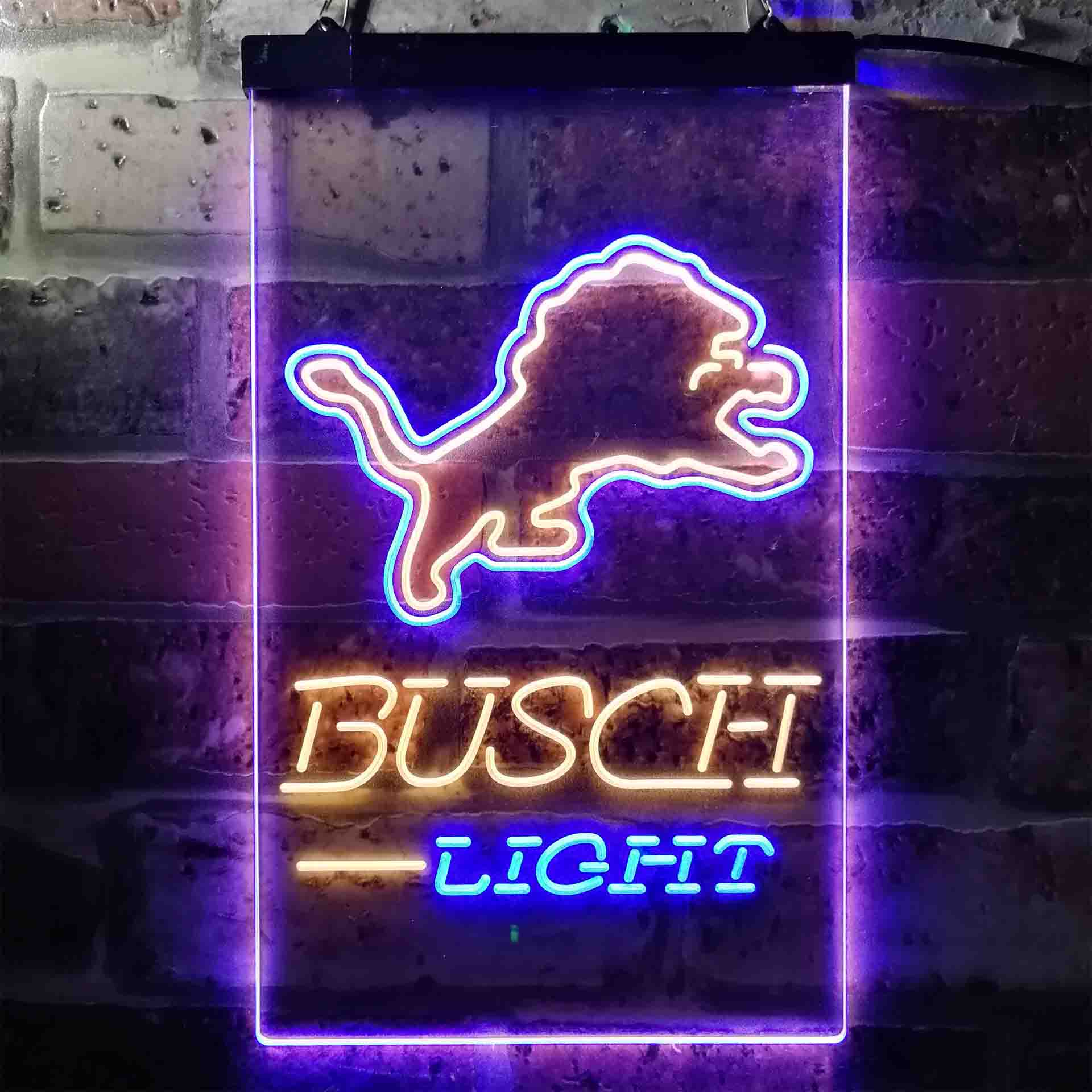 Busch Light Detroit Lion Neon-Like LED Sign
