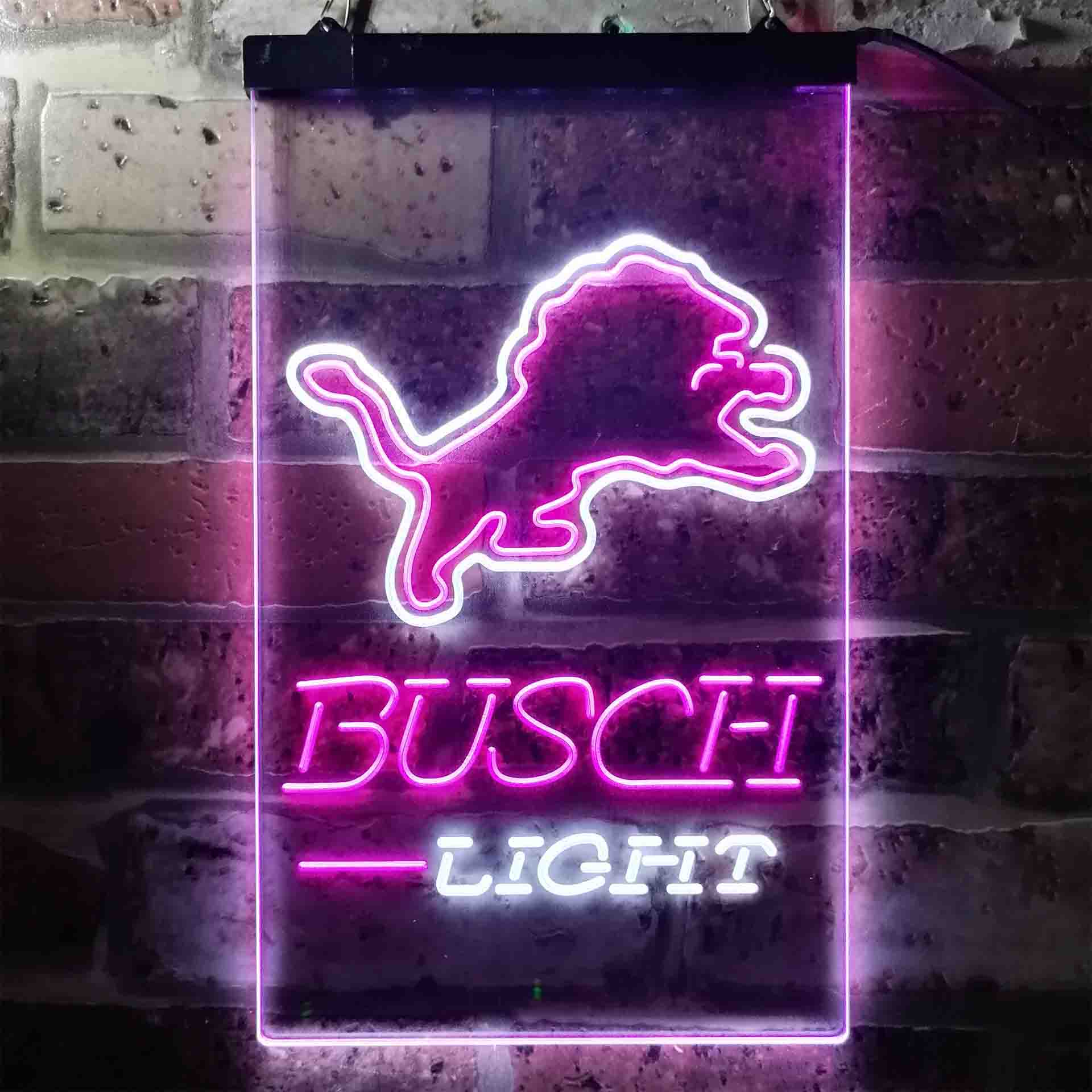 Busch Light Detroit Lion Neon-Like LED Sign