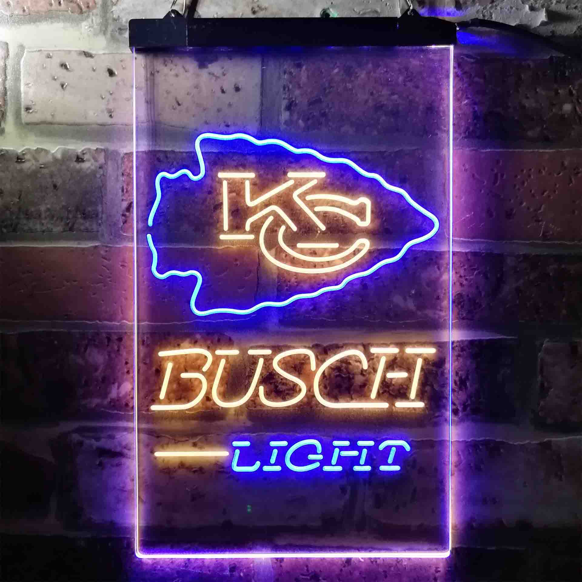 Kansas City Chiefs Busch Light Neon-Like LED Sign