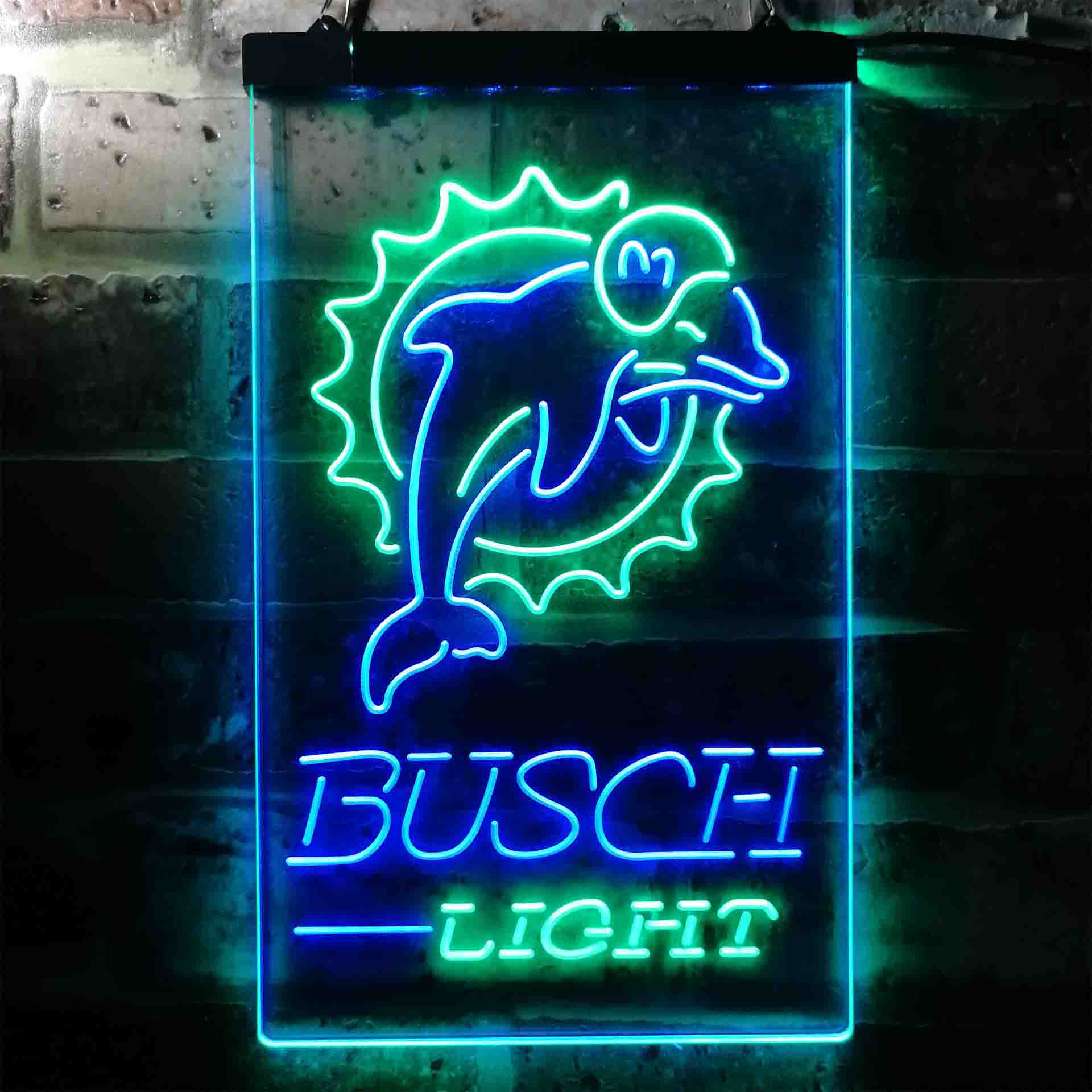 Busch Light Miami Dolphins Neon-Like LED Sign