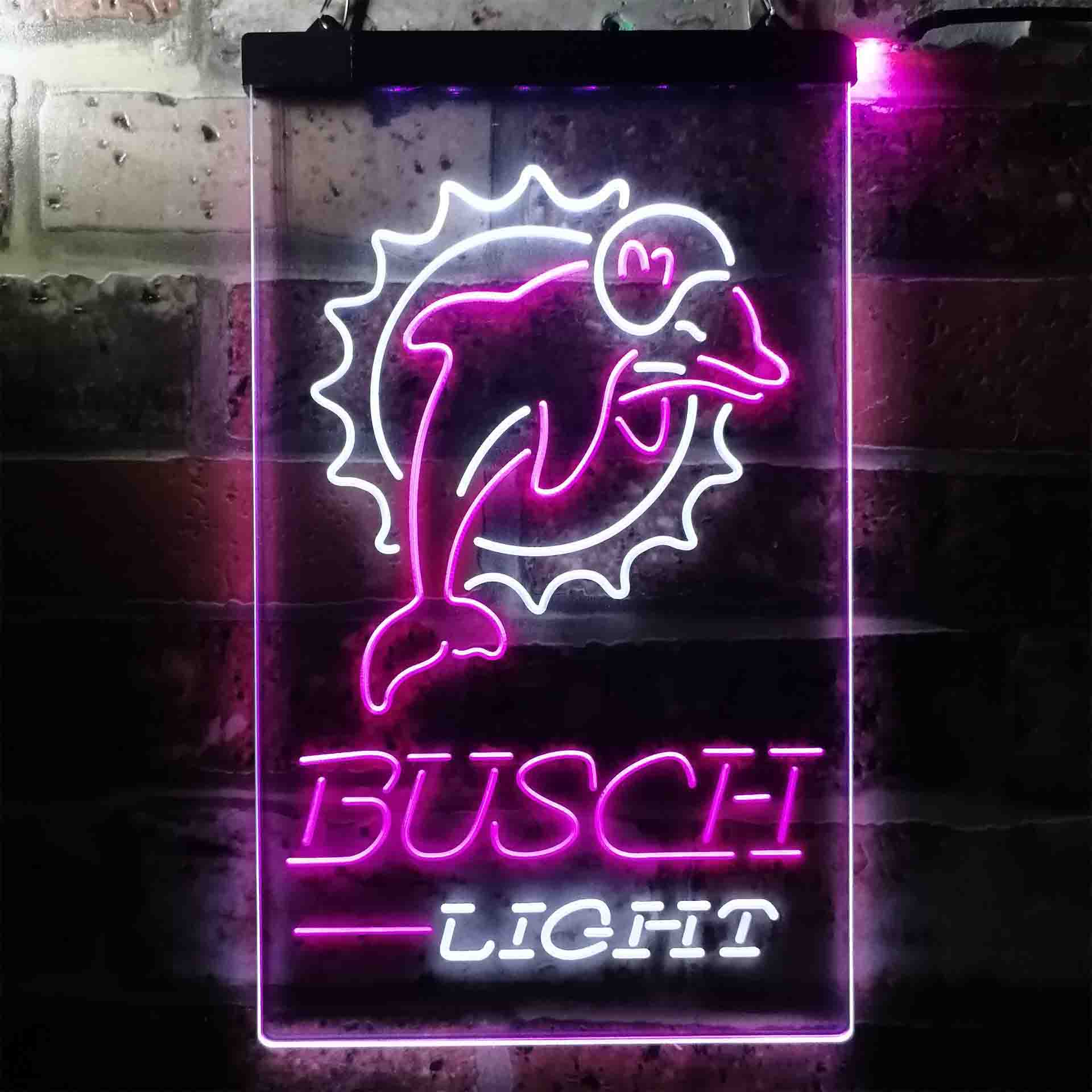 Busch Light Miami Dolphins Neon-Like LED Sign