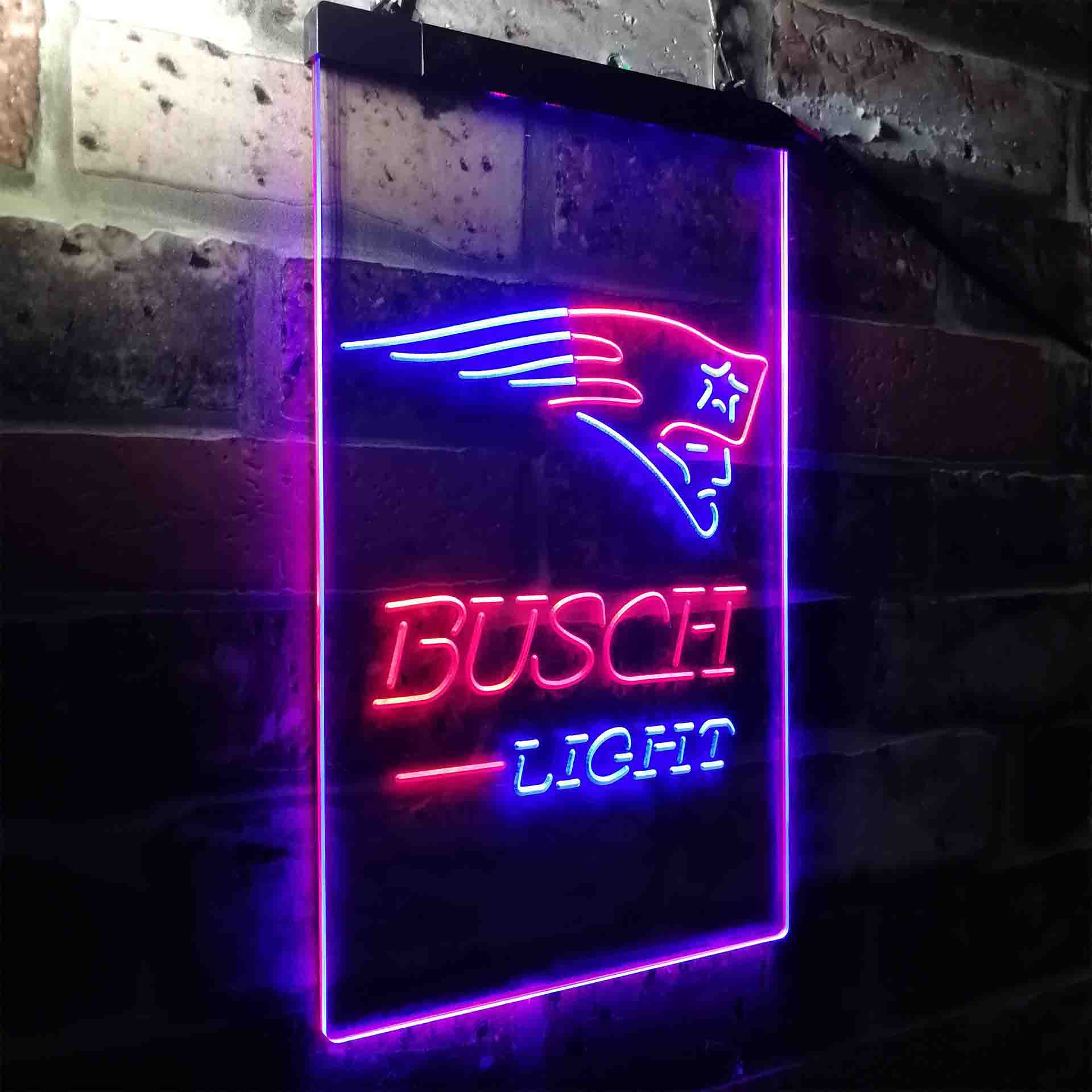 Busch Light New England Patriots Neon-Like LED Sign