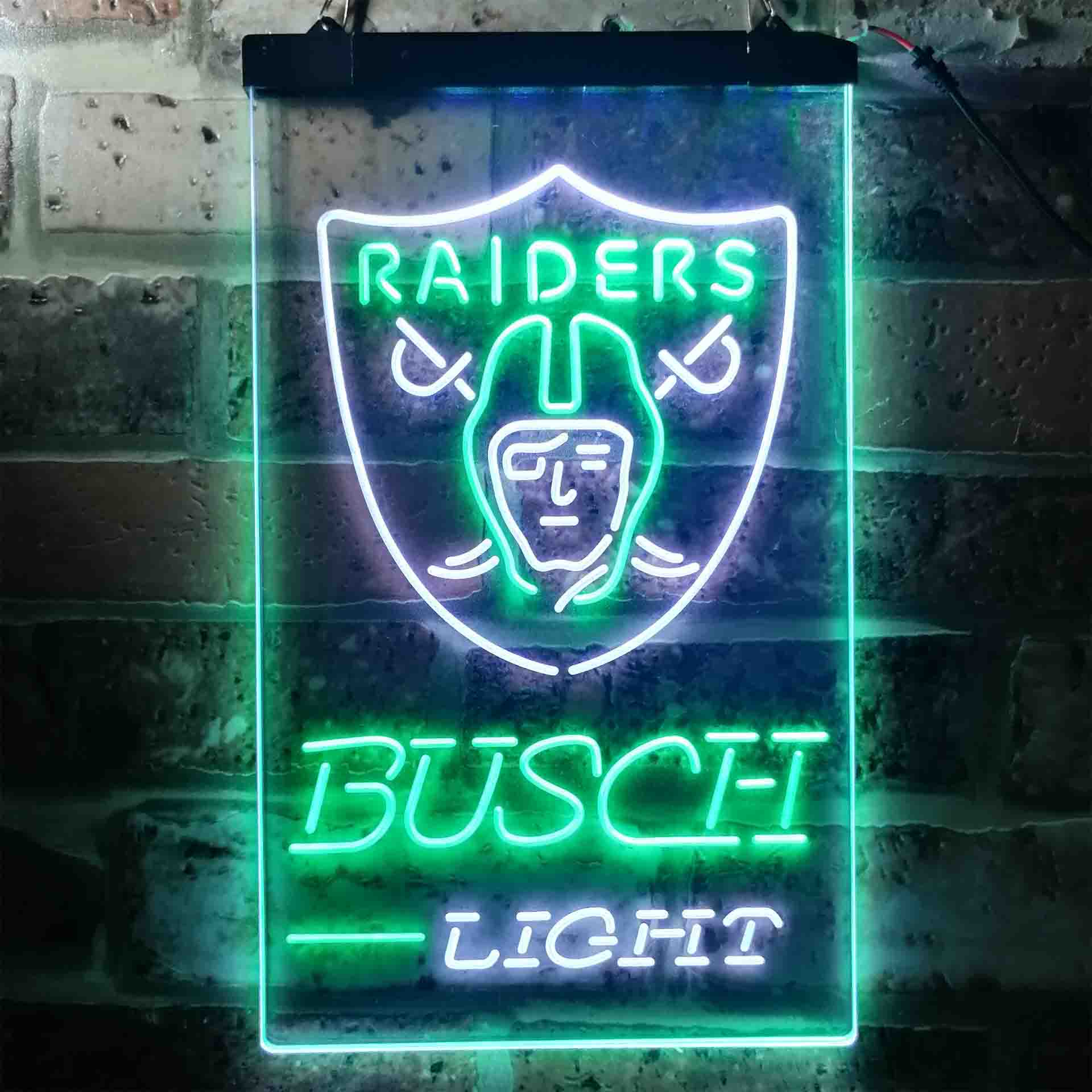 Busch Light Oakland Raiders Neon-Like LED Sign