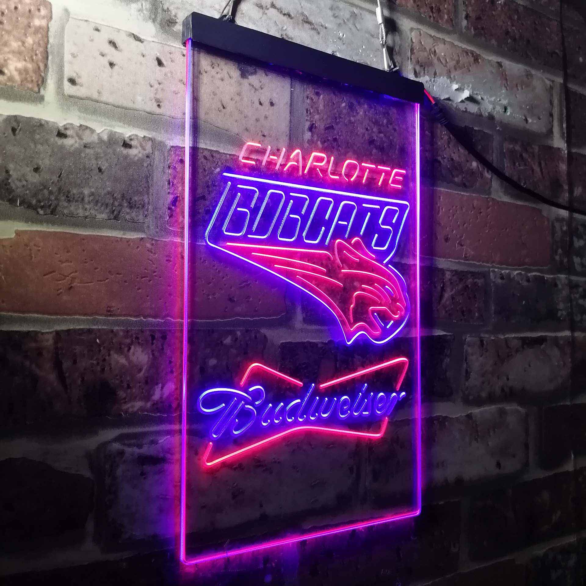 Charlotte Bobcats Budweiser Neon-Like LED Sign