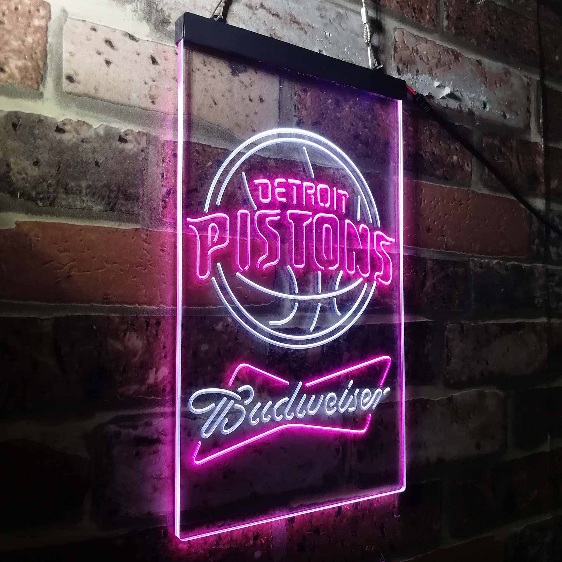 Detroit Pistons Budweiser Neon-Like LED Sign