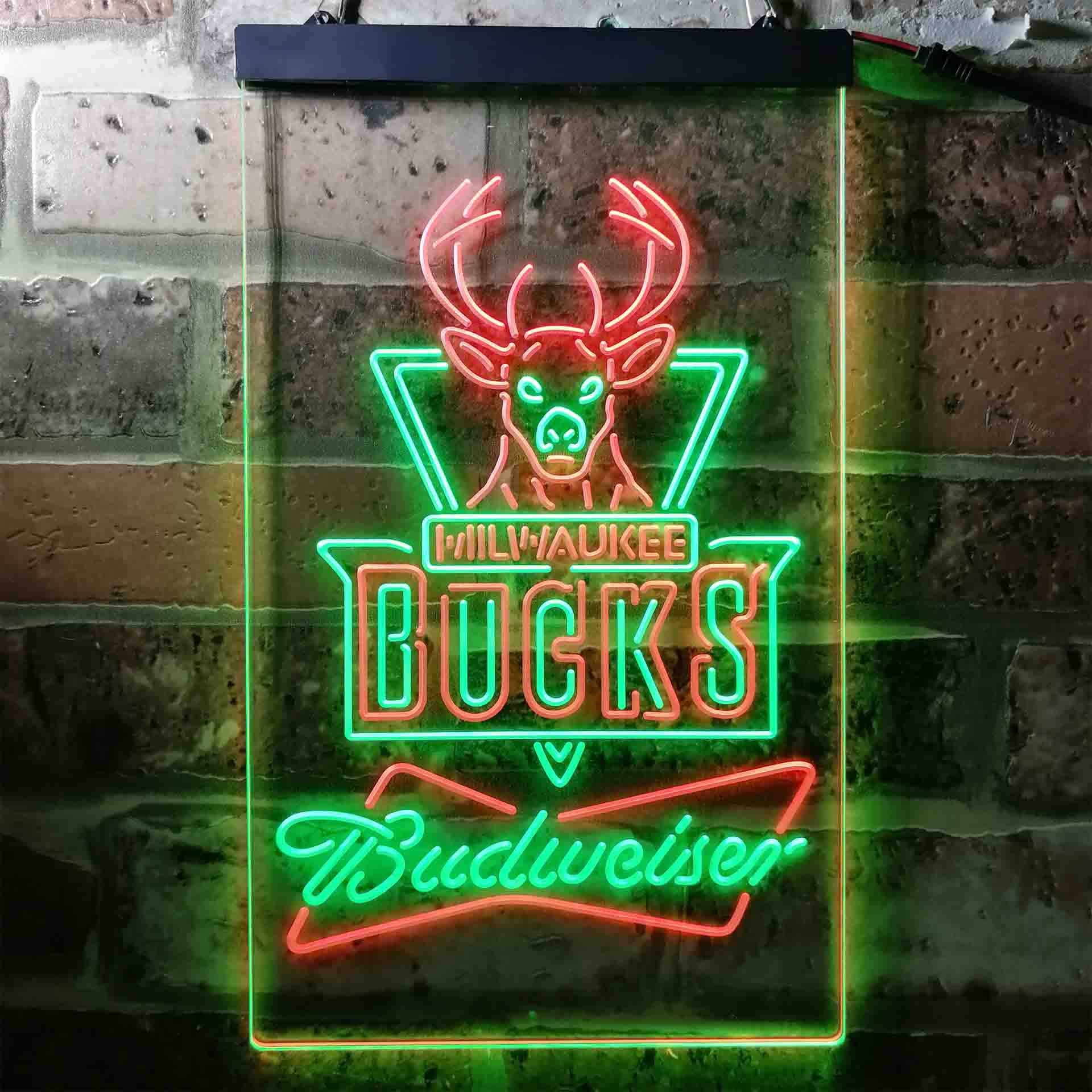 Milwaukee Bucks Budweiser Neon-Like LED Sign