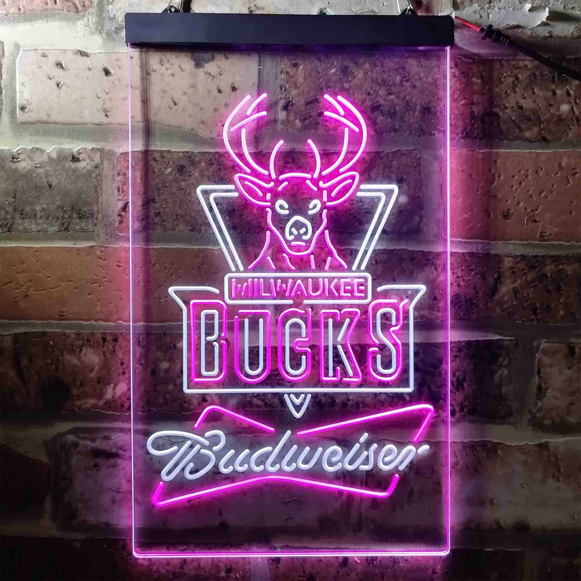 Milwaukee Bucks Budweiser Neon-Like LED Sign