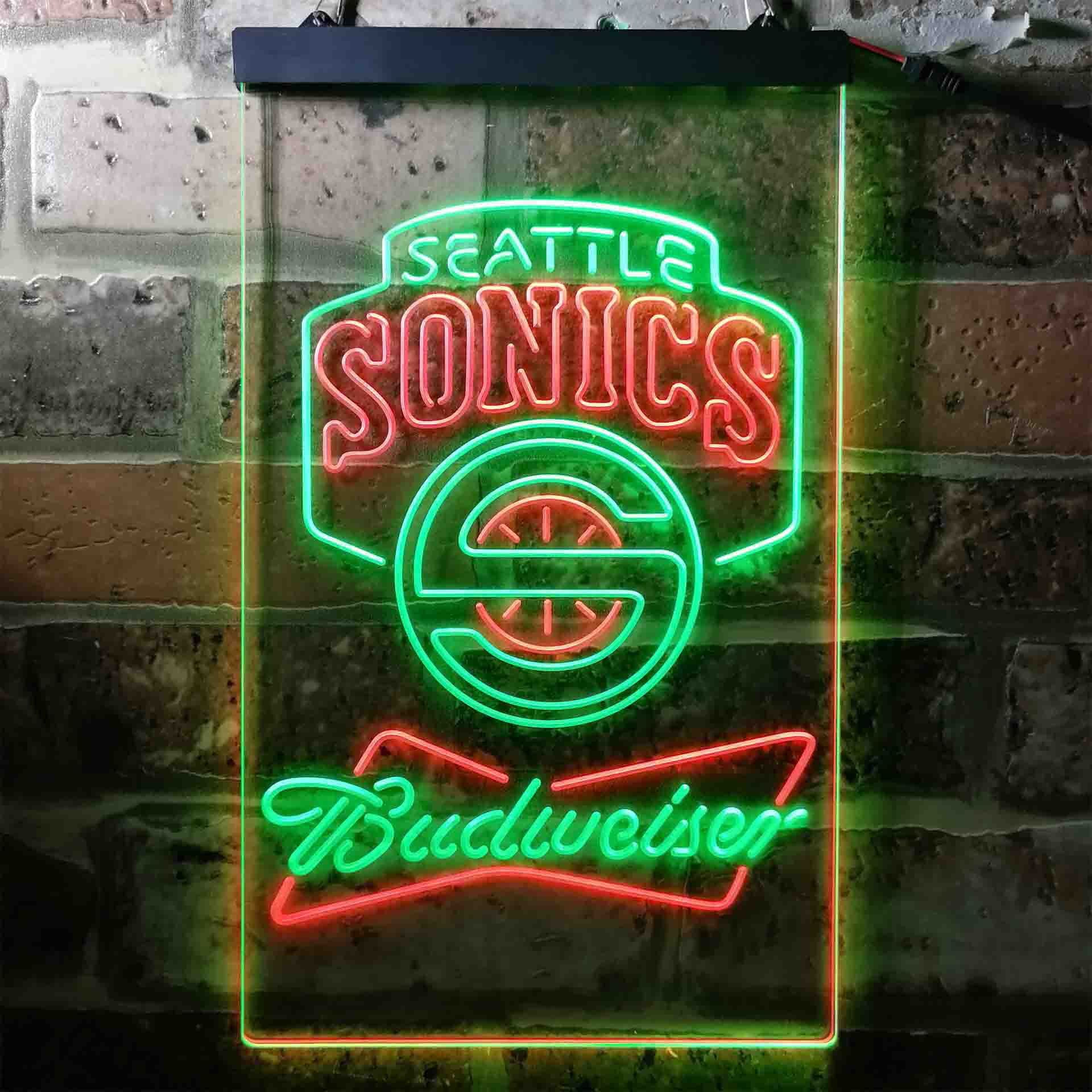 Seattle Supersonics Budweiser Neon-Like LED Sign