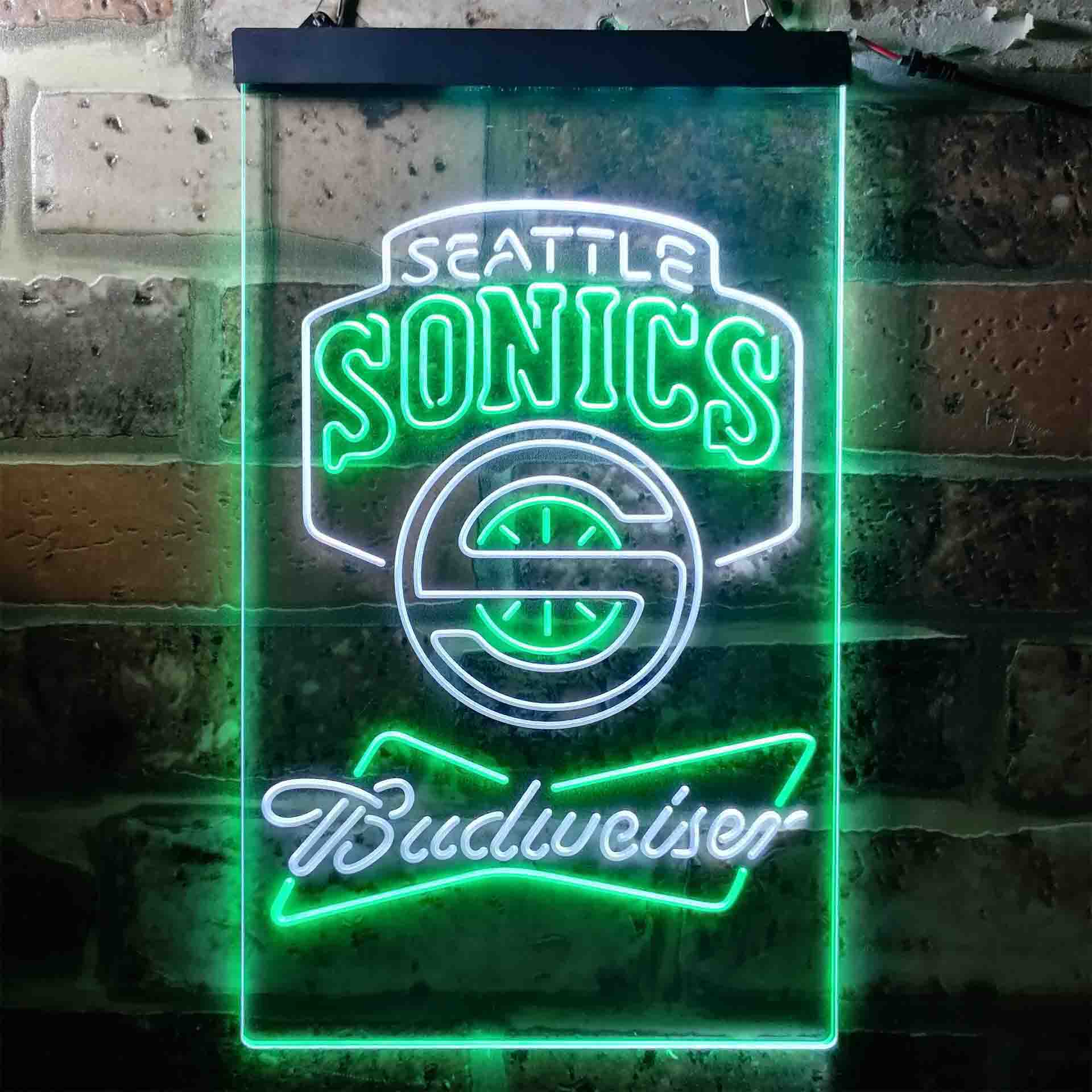 Seattle Supersonics Budweiser Neon-Like LED Sign