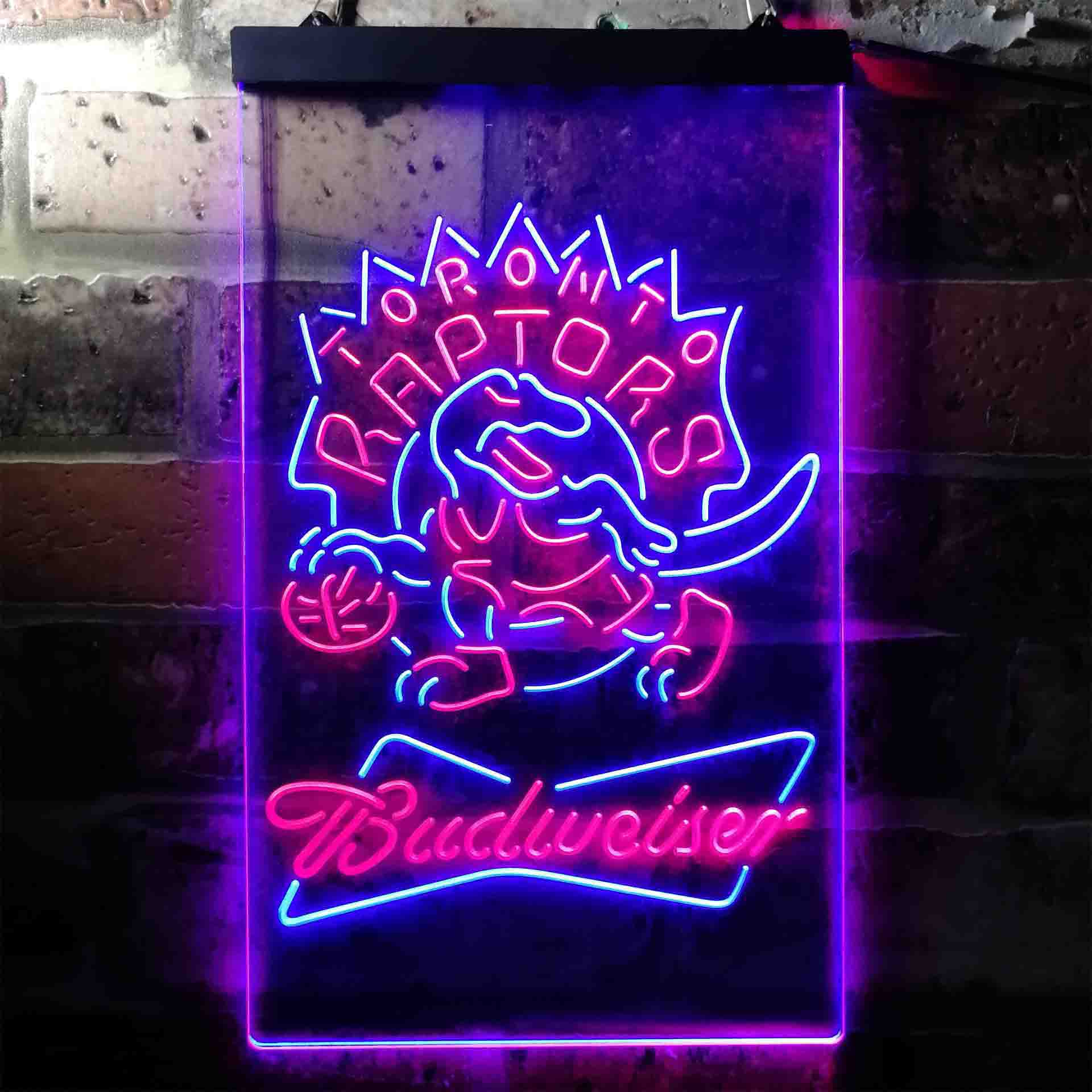 budweiser beer toronto raptors nba Dual Color LED Neon Sign ProLedSign