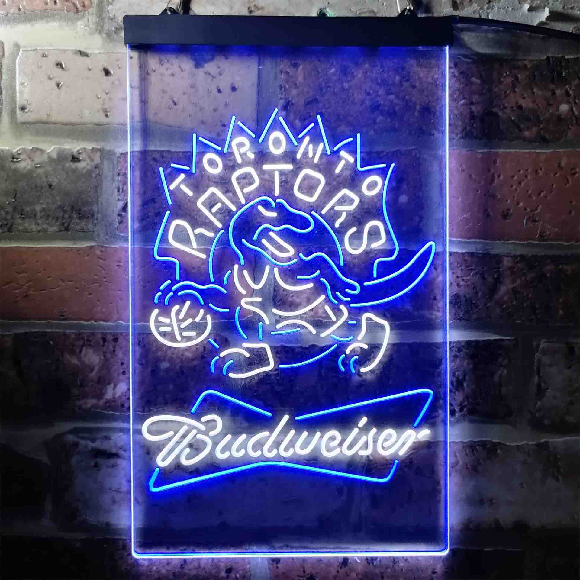 budweiser beer toronto raptors nba Dual Color LED Neon Sign ProLedSign