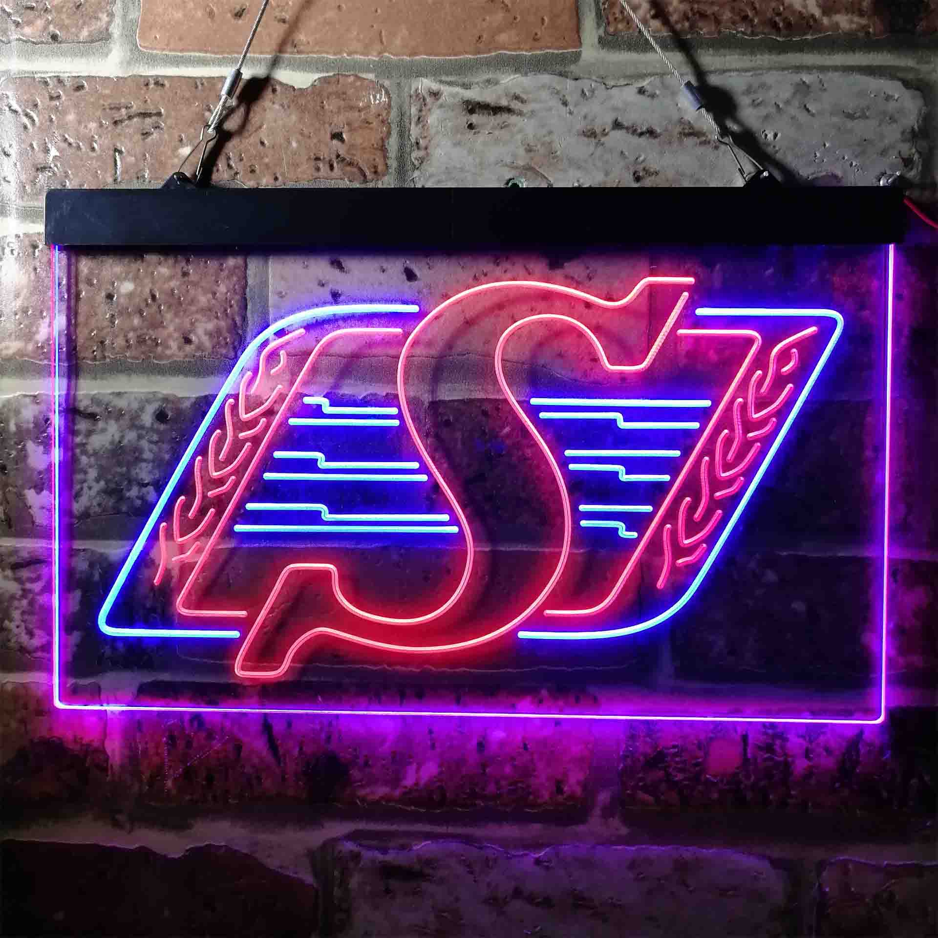 Saskatchewan Roughriders Dual Color LED Neon Sign ProLedSign