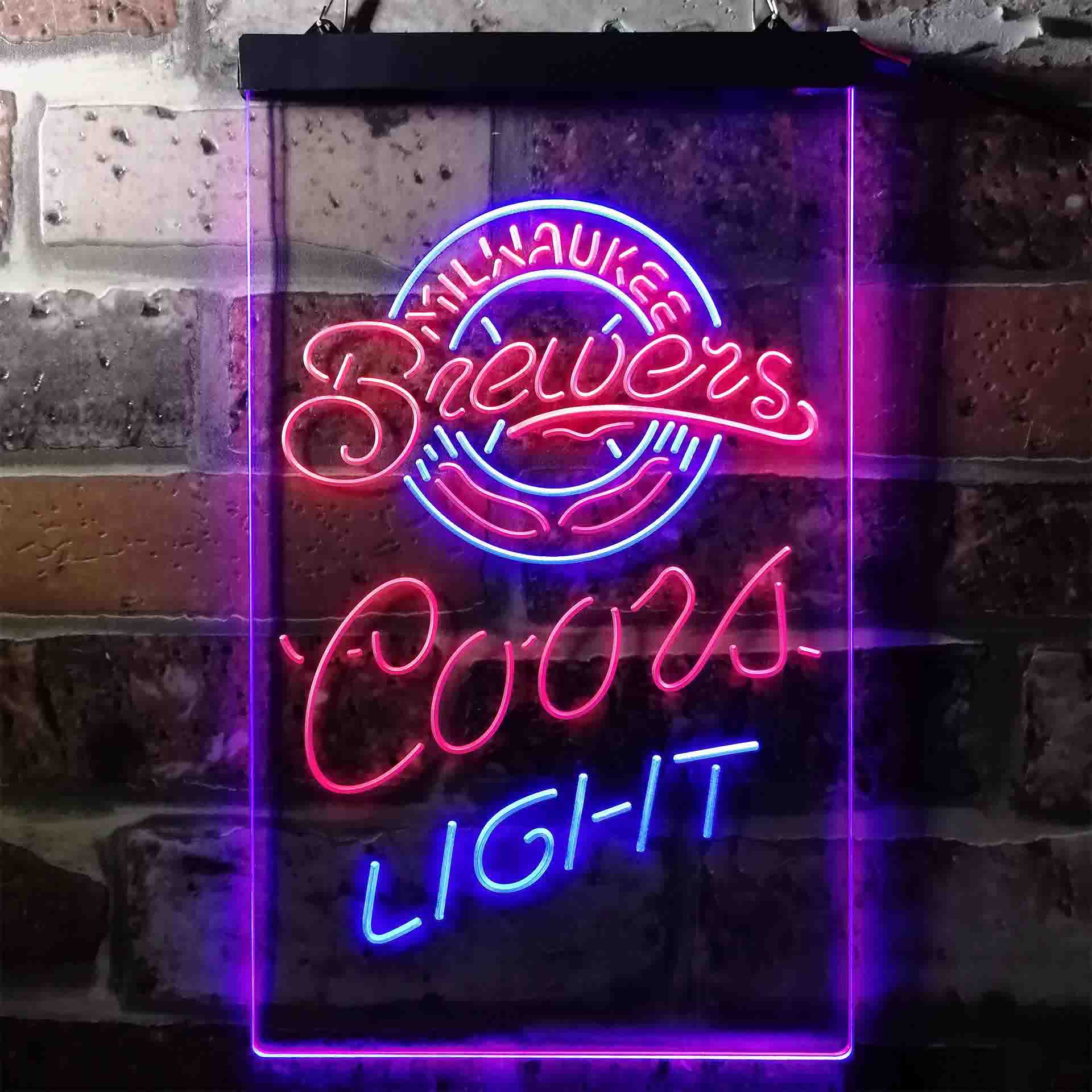 Milwaukee Brewers Coors Light Neon-Like LED Sign