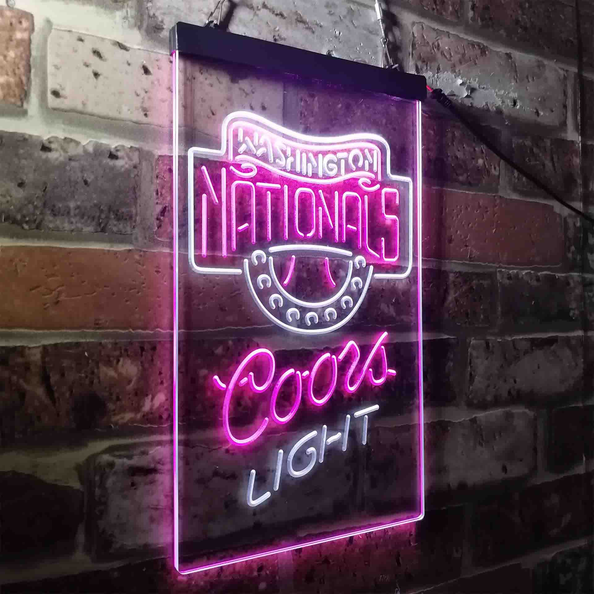 Washington Nationals Coors Light Neon-Like LED Sign