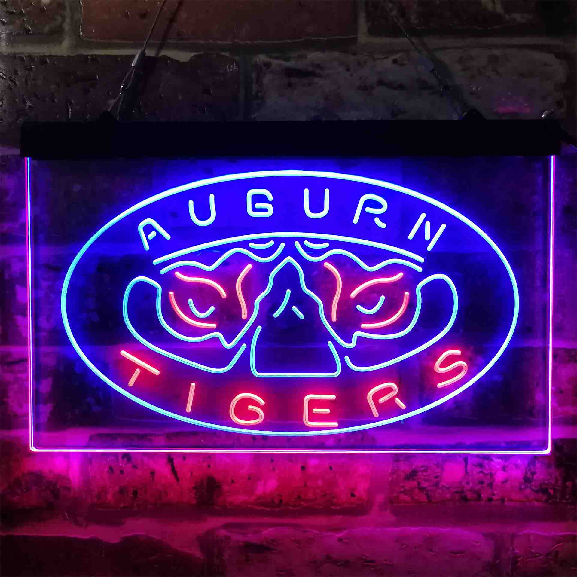 University Football Sport Team Auburn Tigers Dual Color LED Neon Sign ProLedSign