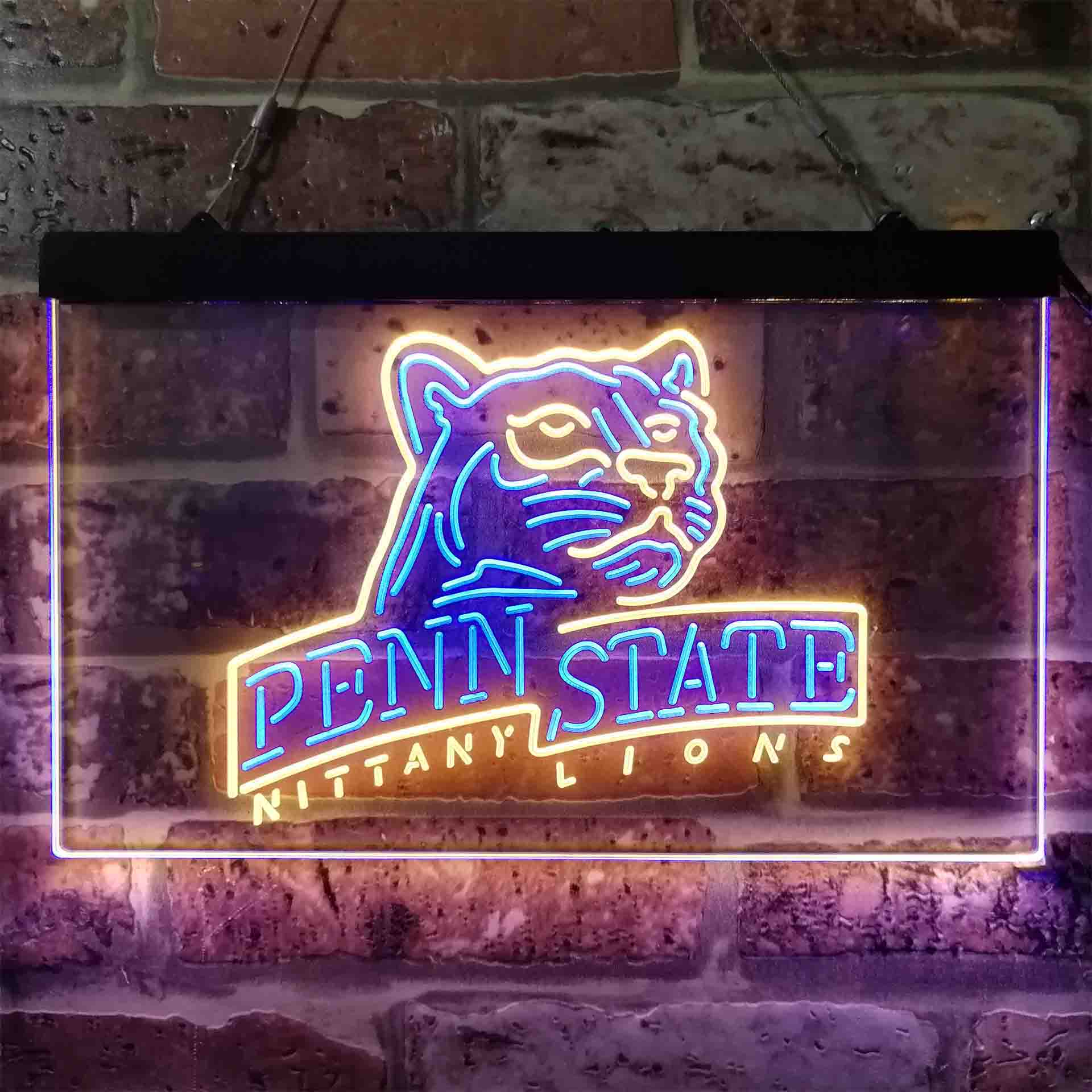 University Sport Team Penn State Nittany Lions Football Dual Color LED Neon Sign ProLedSign