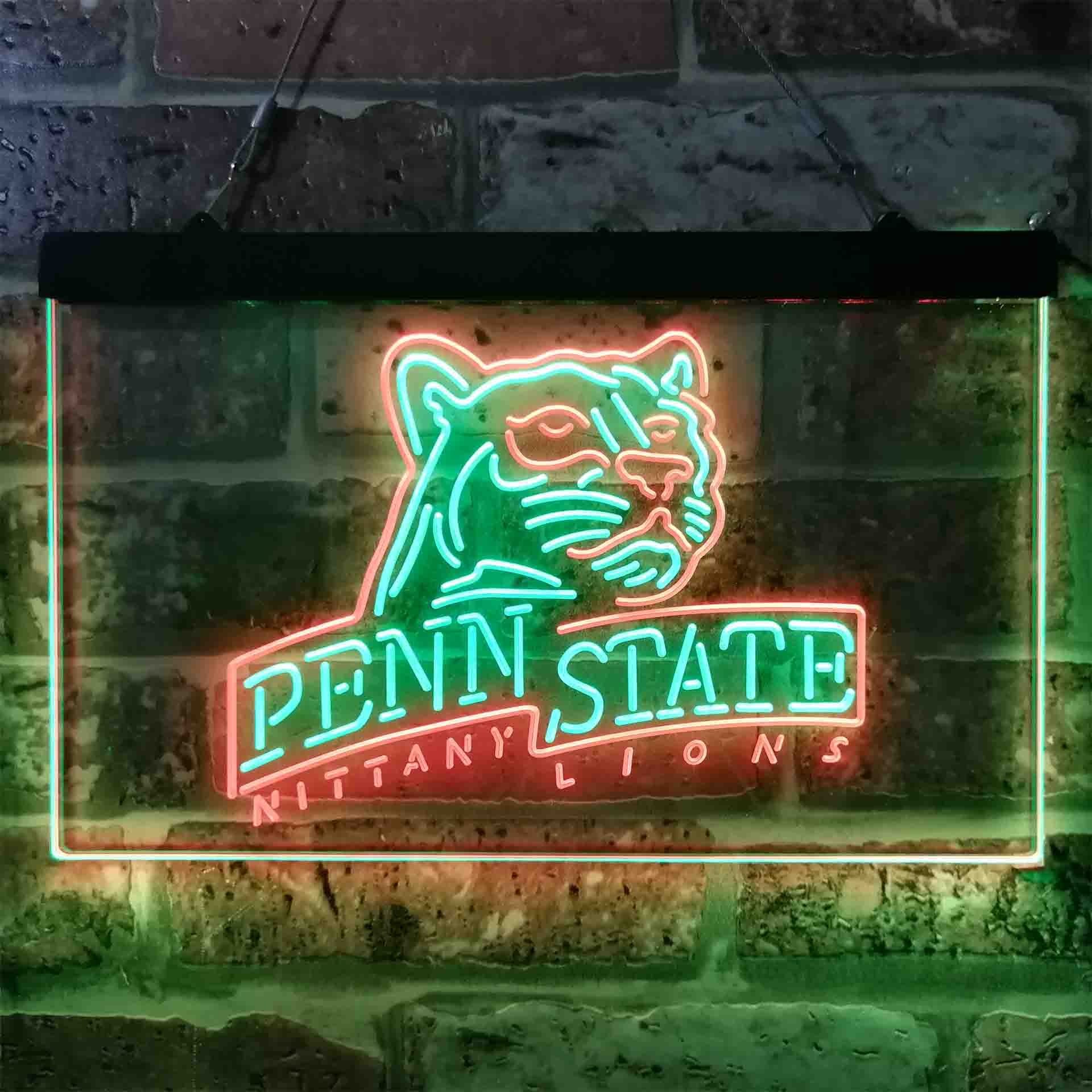 University Sport Team Penn State Nittany Lions Football Dual Color LED Neon Sign ProLedSign