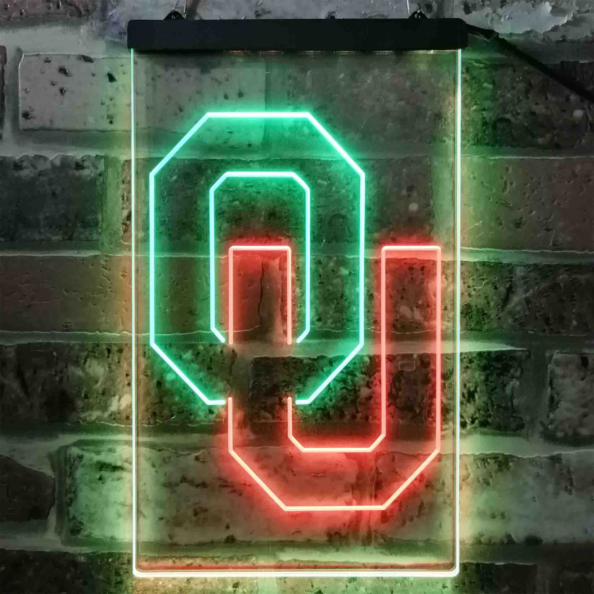 University Football Sport Team Oklahoma Sooners Dual Color LED Neon Sign ProLedSign