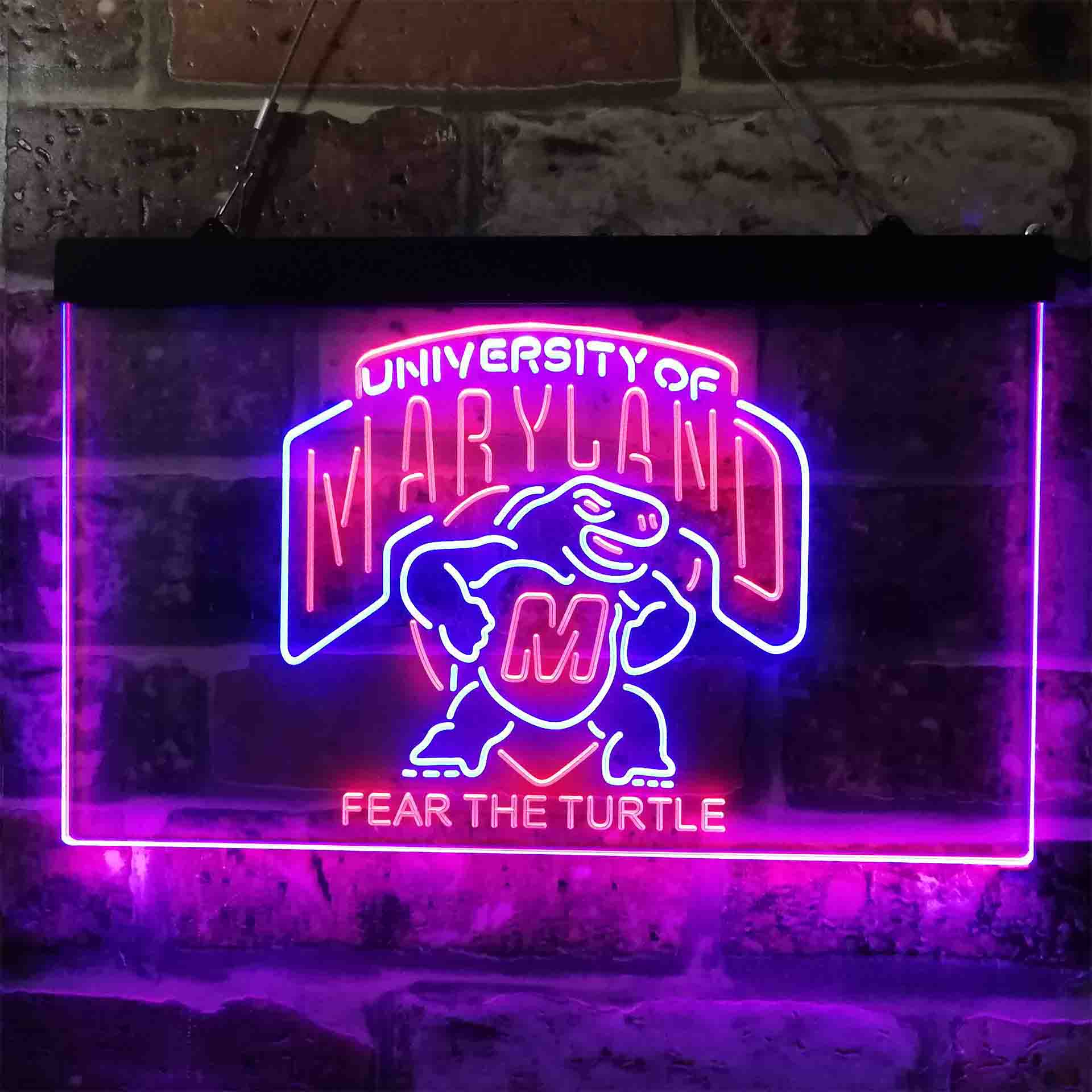 University of Maryland Fear The Turtle Neon-Like LED Sign