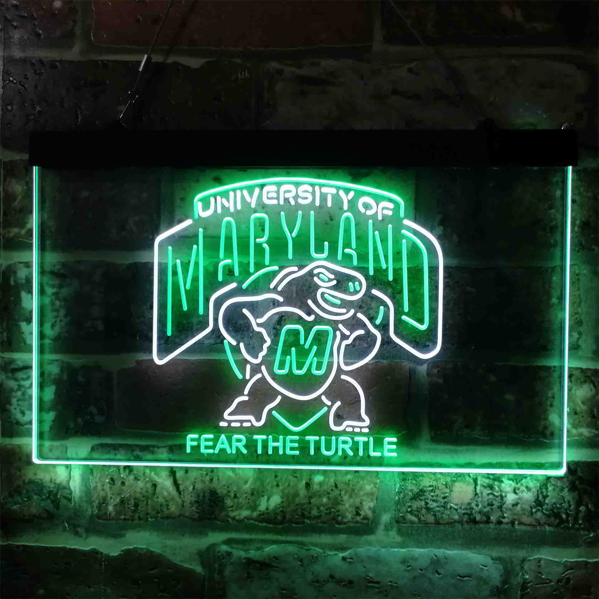University of Maryland Fear The Turtle Neon-Like LED Sign