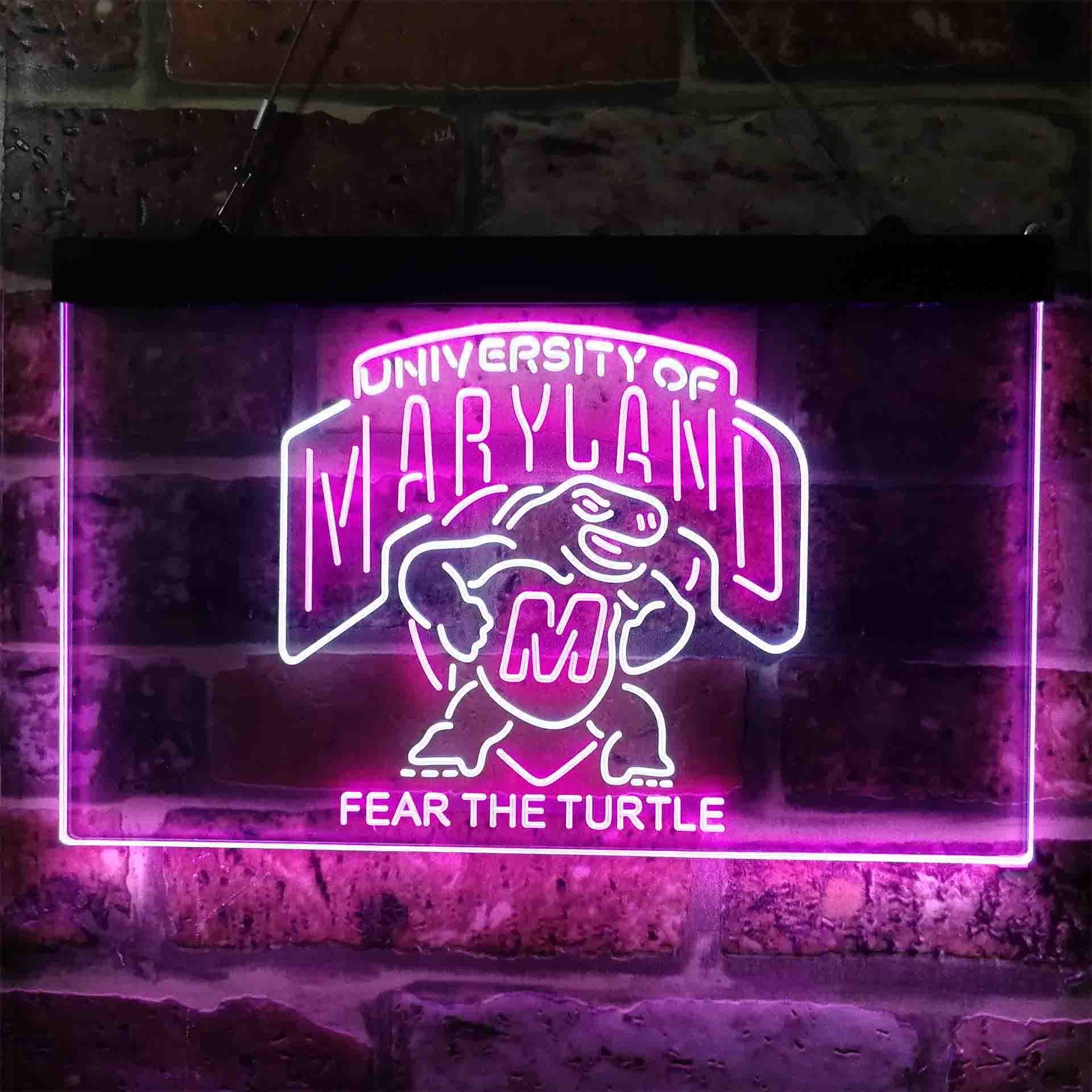 Maryland Turtle,Fear The Turtle,NCAA Neon-Like LED Sign