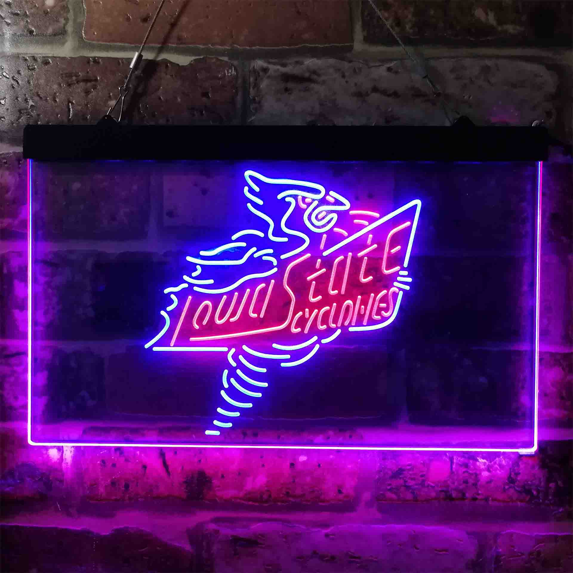 University Football  Sport Team Iowa State Cyclones Dual Color LED Neon Sign ProLedSign