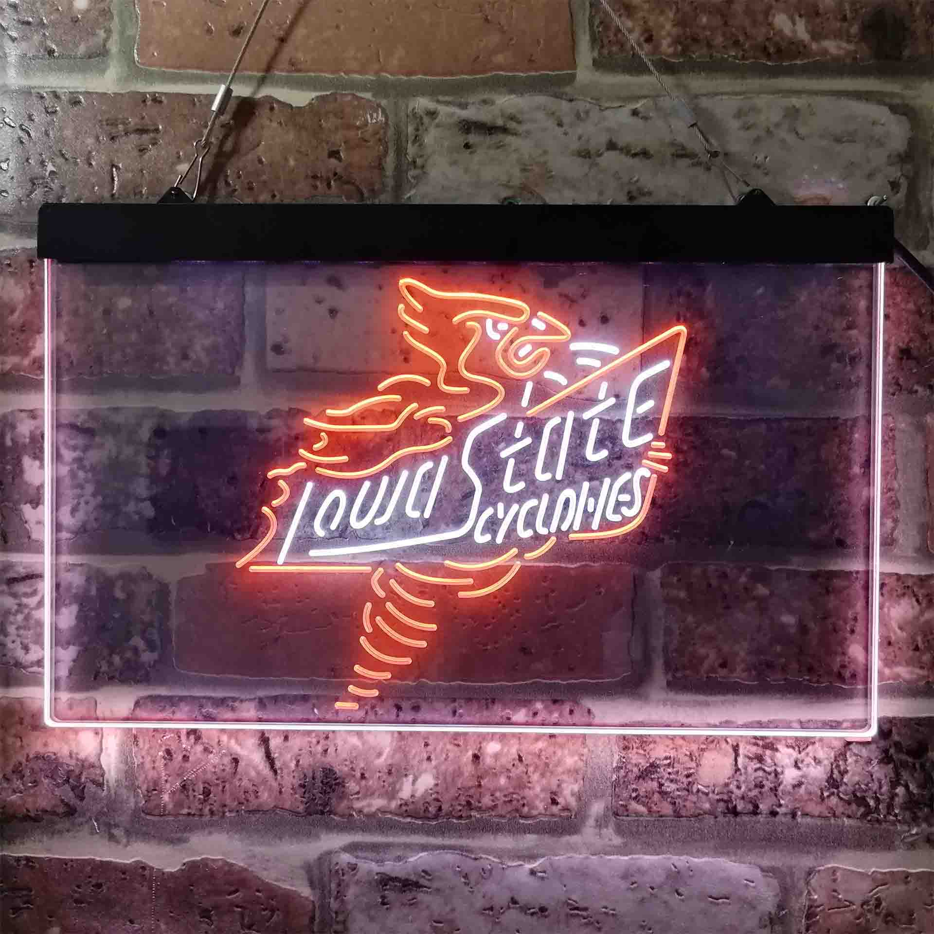 University Football  Sport Team Iowa State Cyclones Dual Color LED Neon Sign ProLedSign