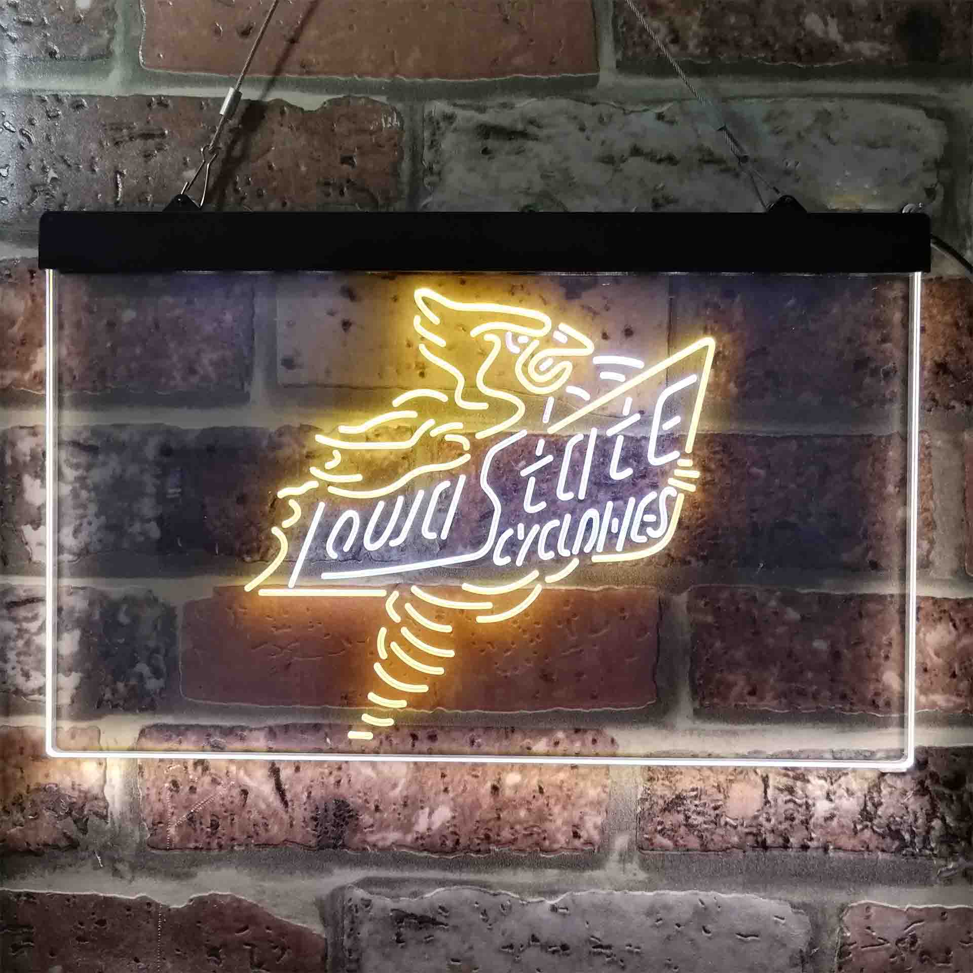 University Football  Sport Team Iowa State Cyclones Dual Color LED Neon Sign ProLedSign