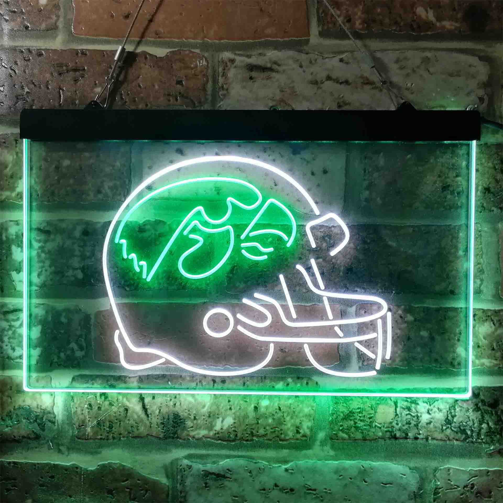 University Football Sport Team Iowa Hawkeyes Helmet Dual Color LED Neon Sign ProLedSign