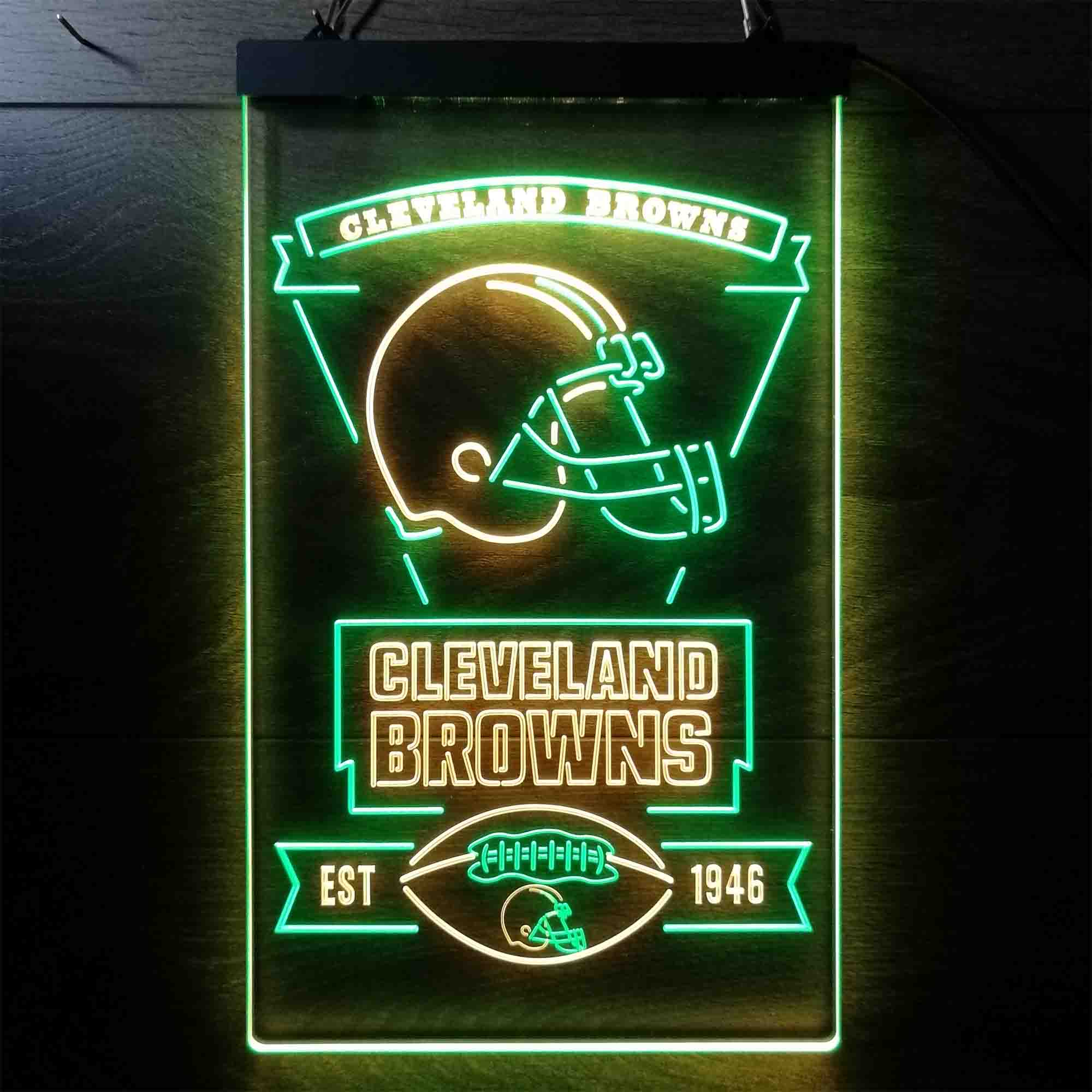 Cleveland Browns Est. 1946 Dual Color LED Neon Sign ProLedSign