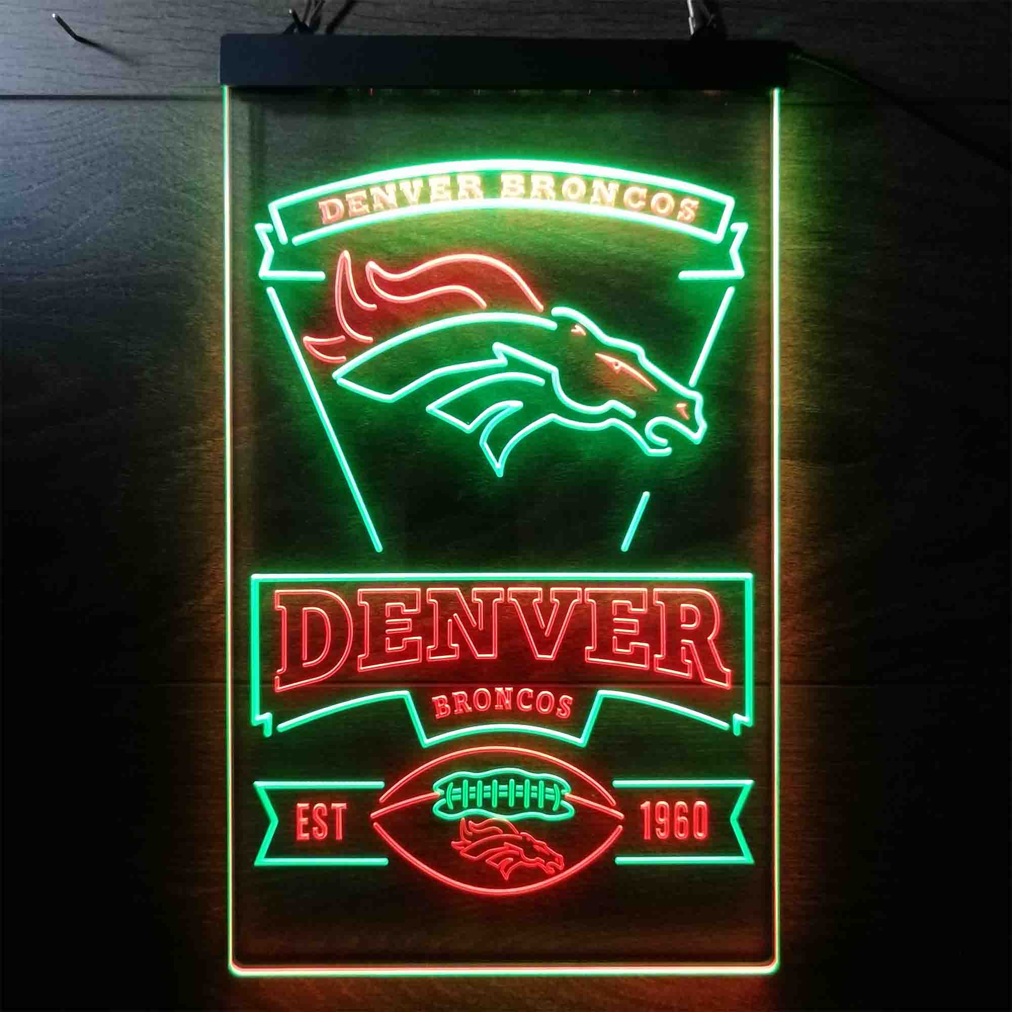 Denver Broncos Est. 1960 Neon-Like LED Sign