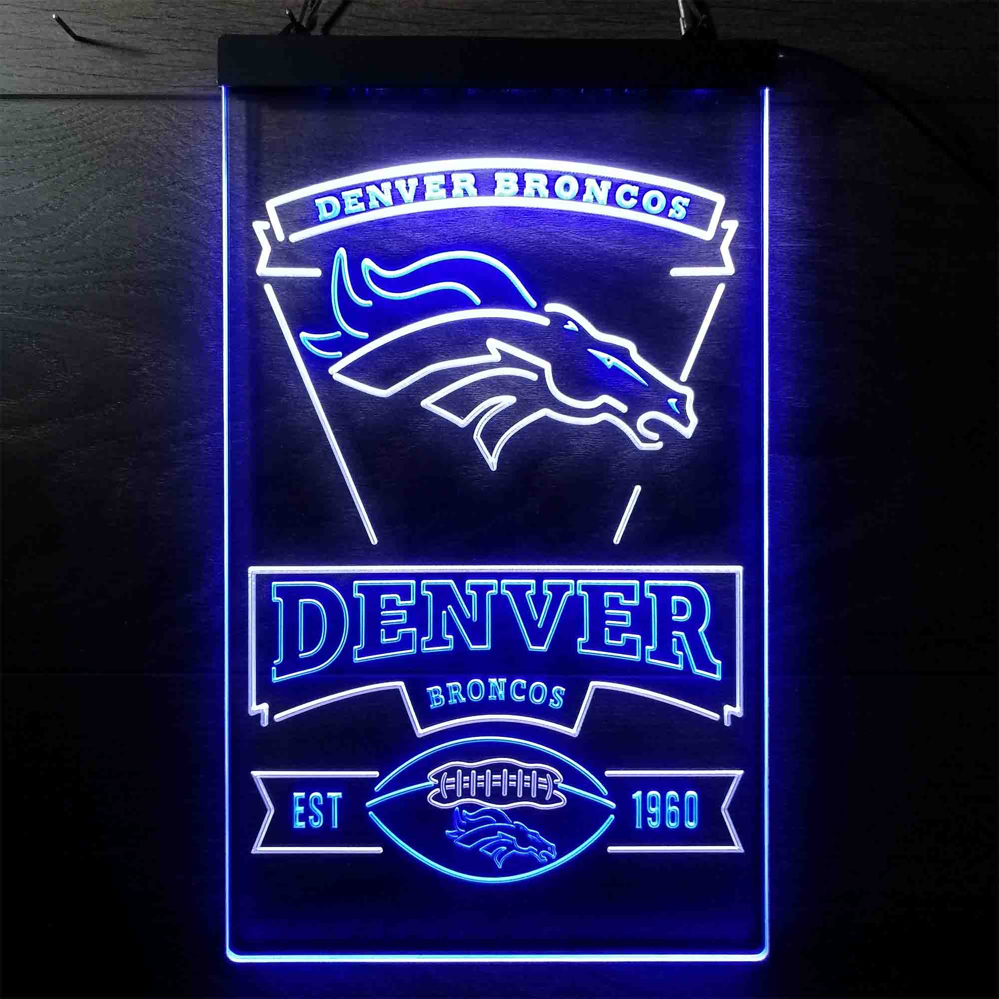 Denver Broncos Est. 1960 Neon-Like LED Sign