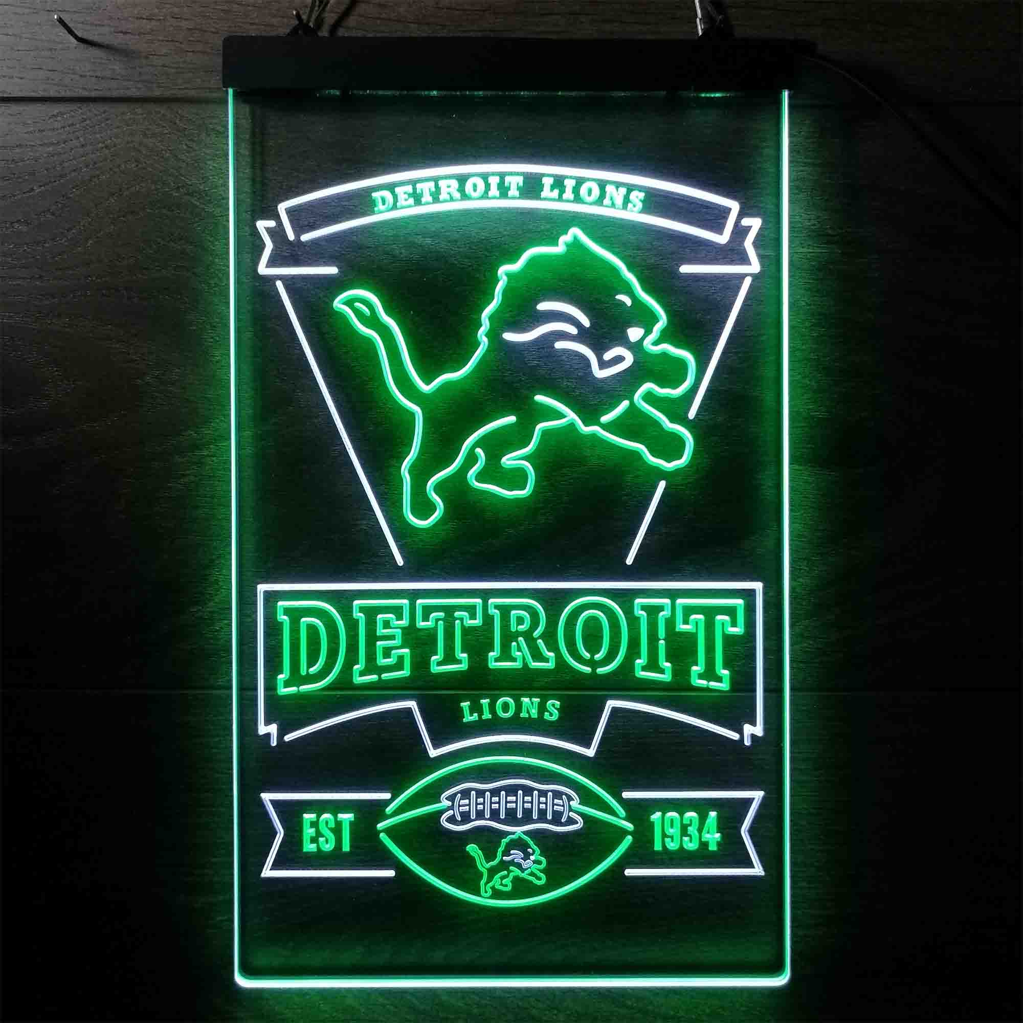 Detroit Lions Est. 1934 Neon-Like LED Sign