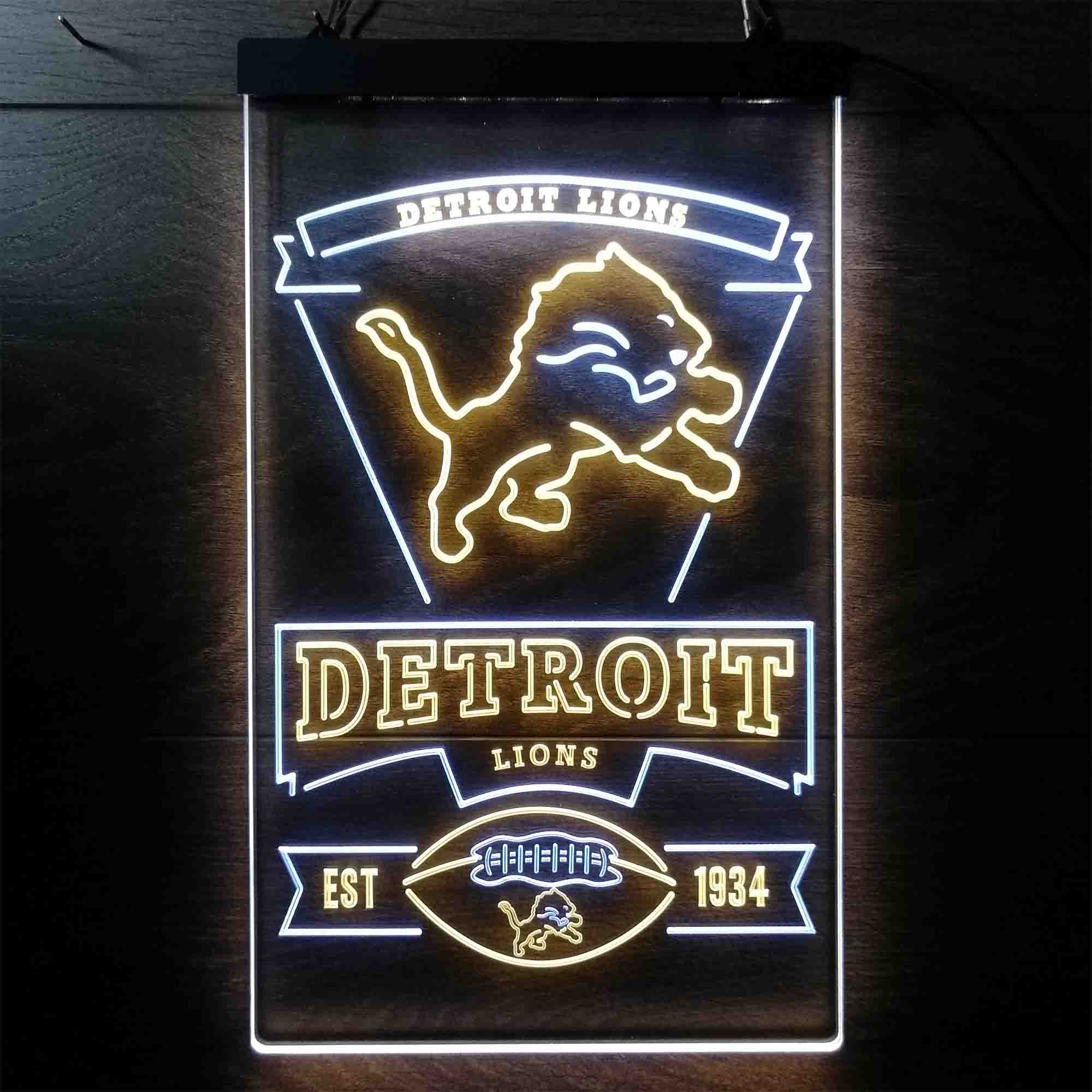 Detroit Lions Est. 1934 Neon-Like LED Sign