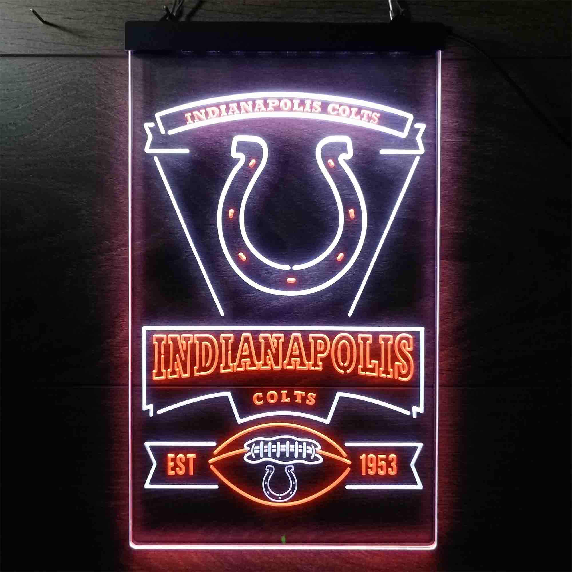 Indianapolis Colts Est. 2953 Neon-Like LED Sign