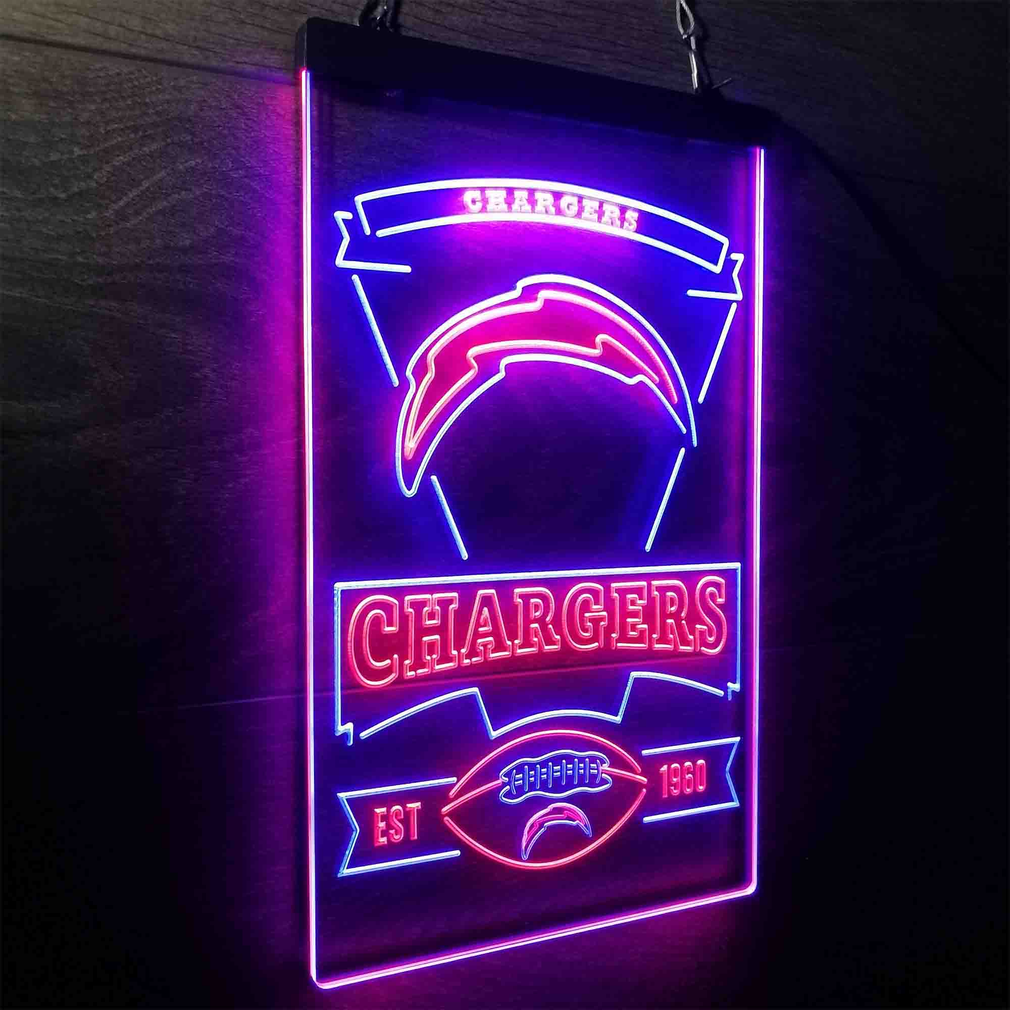 Los Angeles Chargers Est. 1960 Neon-Like LED Sign