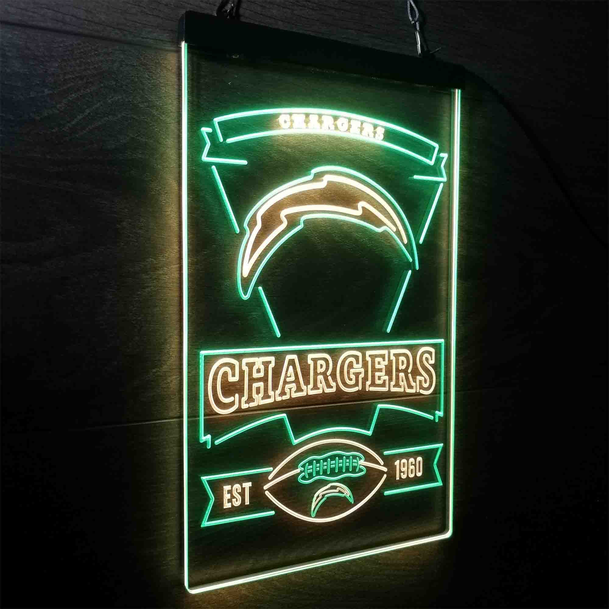 Los Angeles Chargers Est. 1960 Neon-Like LED Sign