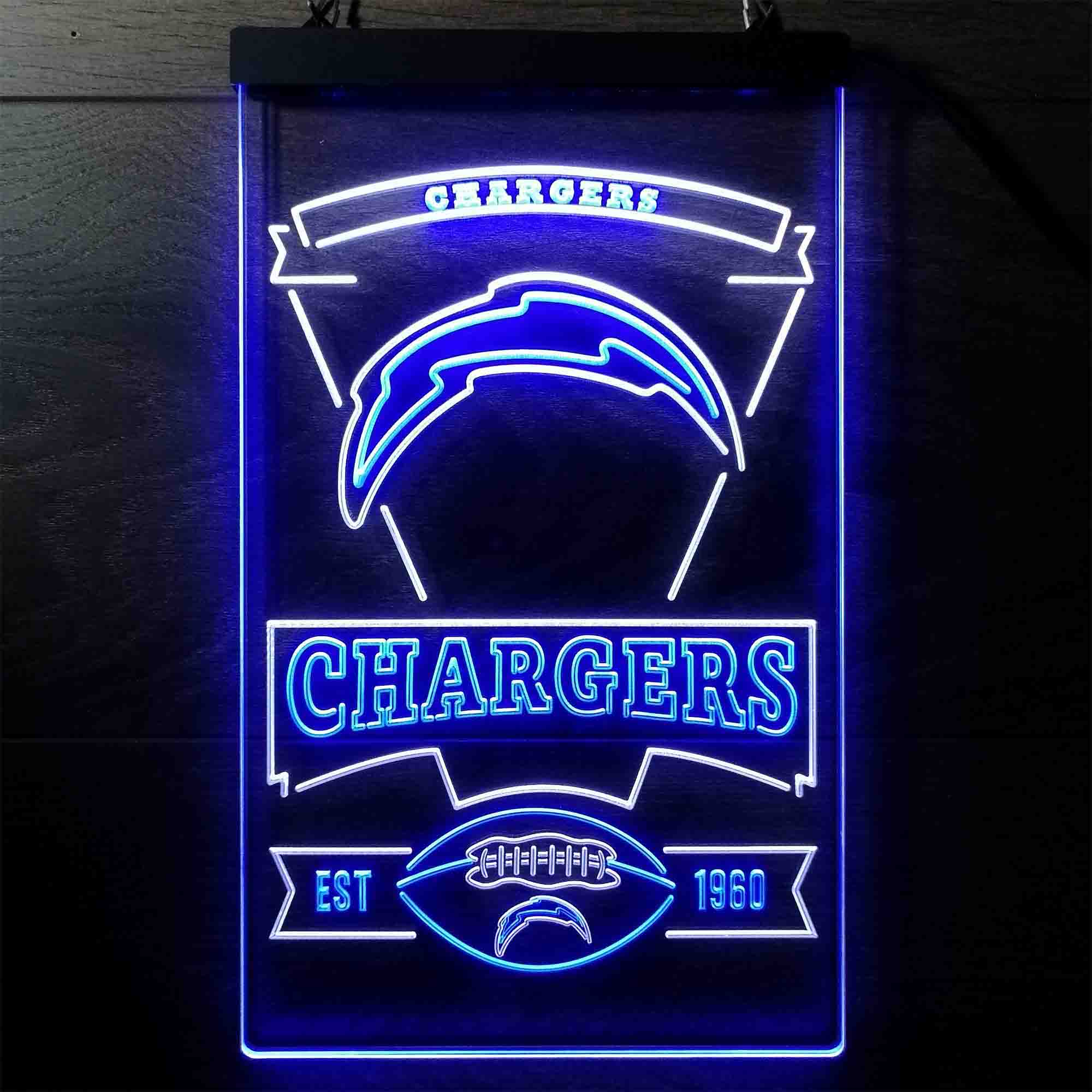 Los Angeles Chargers Est. 1960 Neon-Like LED Sign