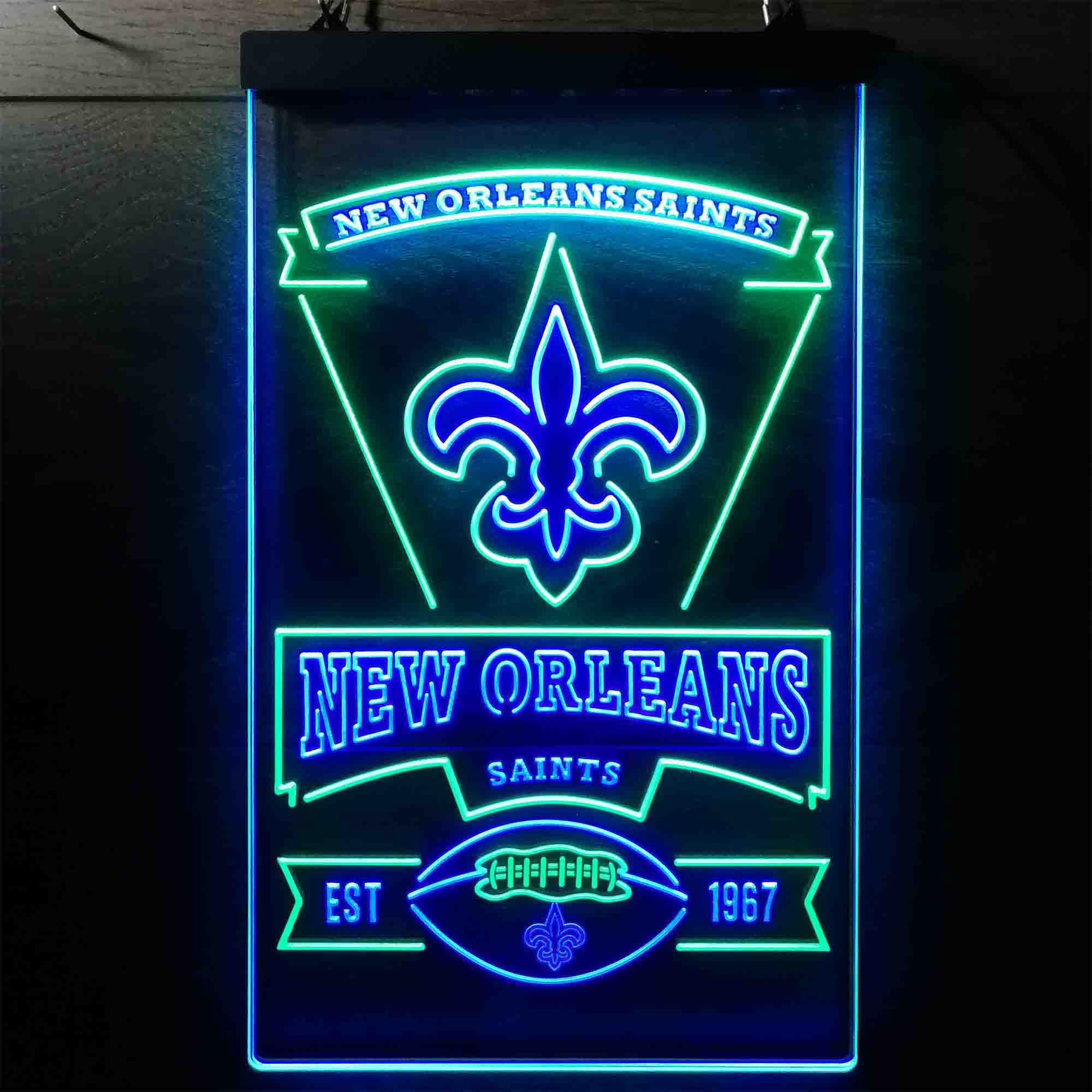 New Orleans Saints Est. 1967 Neon-Like LED Sign