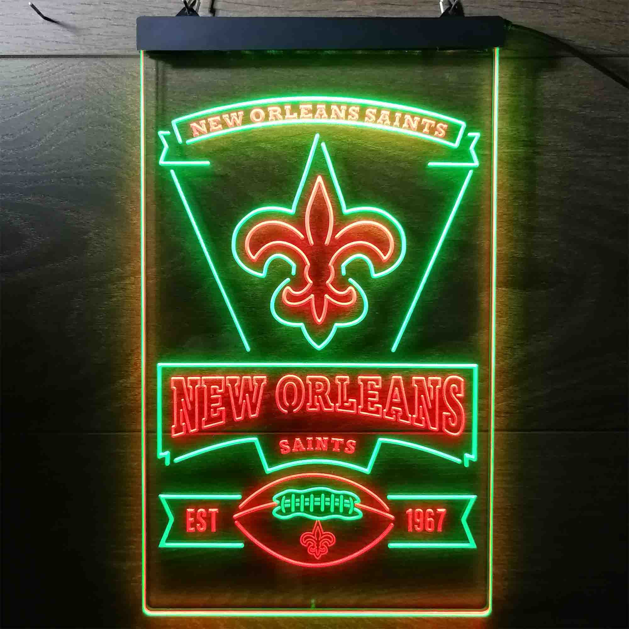 New Orleans Saints Est. 1967 Neon-Like LED Sign