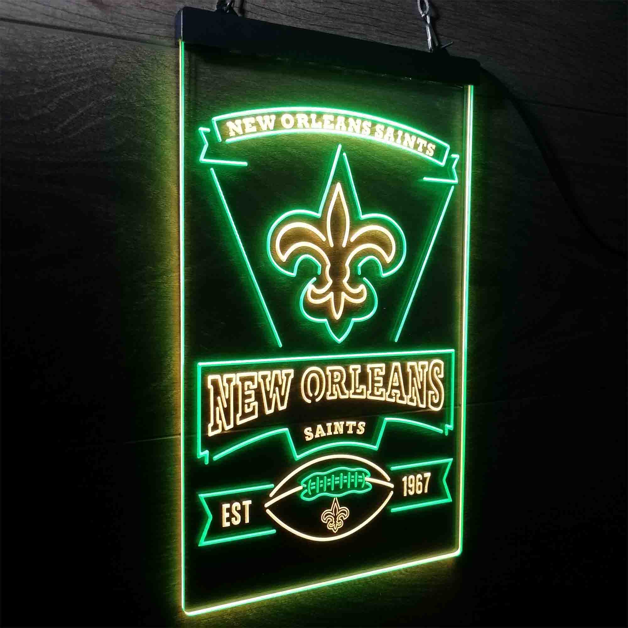 New Orleans Saints Est. 1967 Neon-Like LED Sign