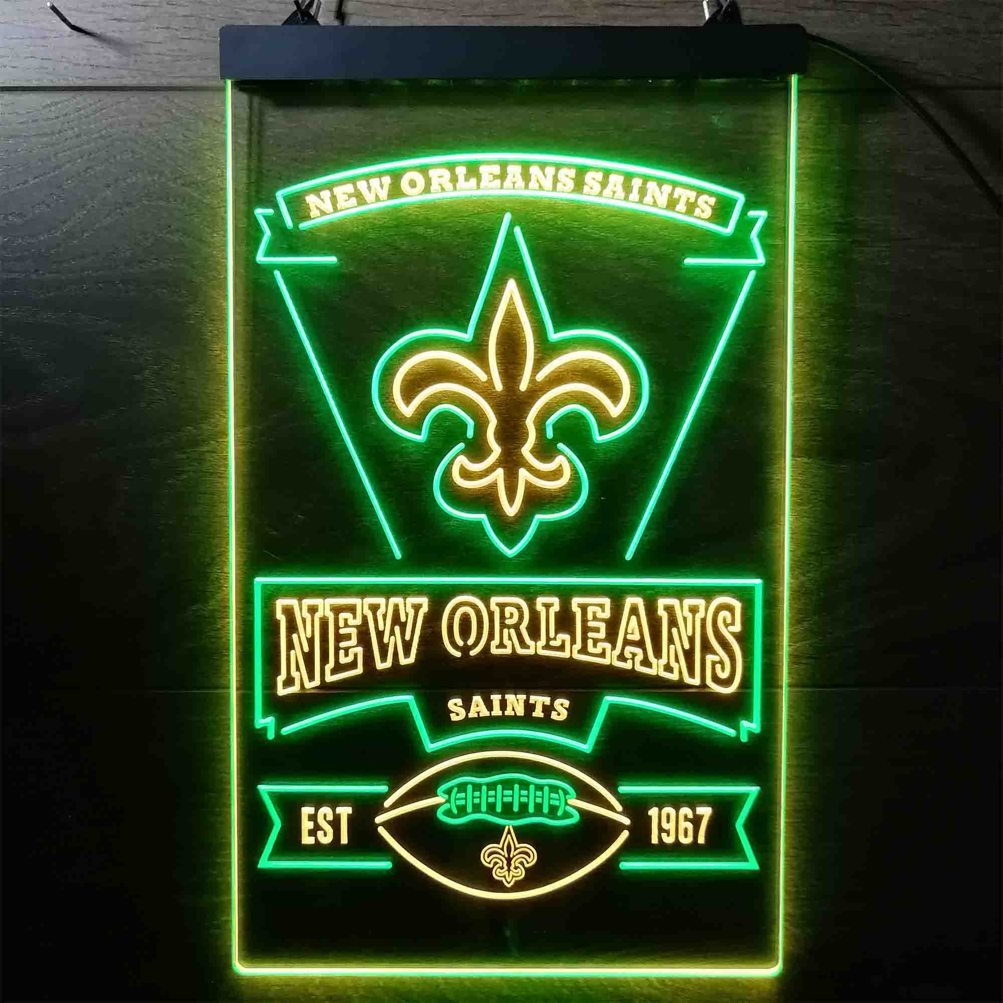 New Orleans Saints Est. 1967 Neon-Like LED Sign