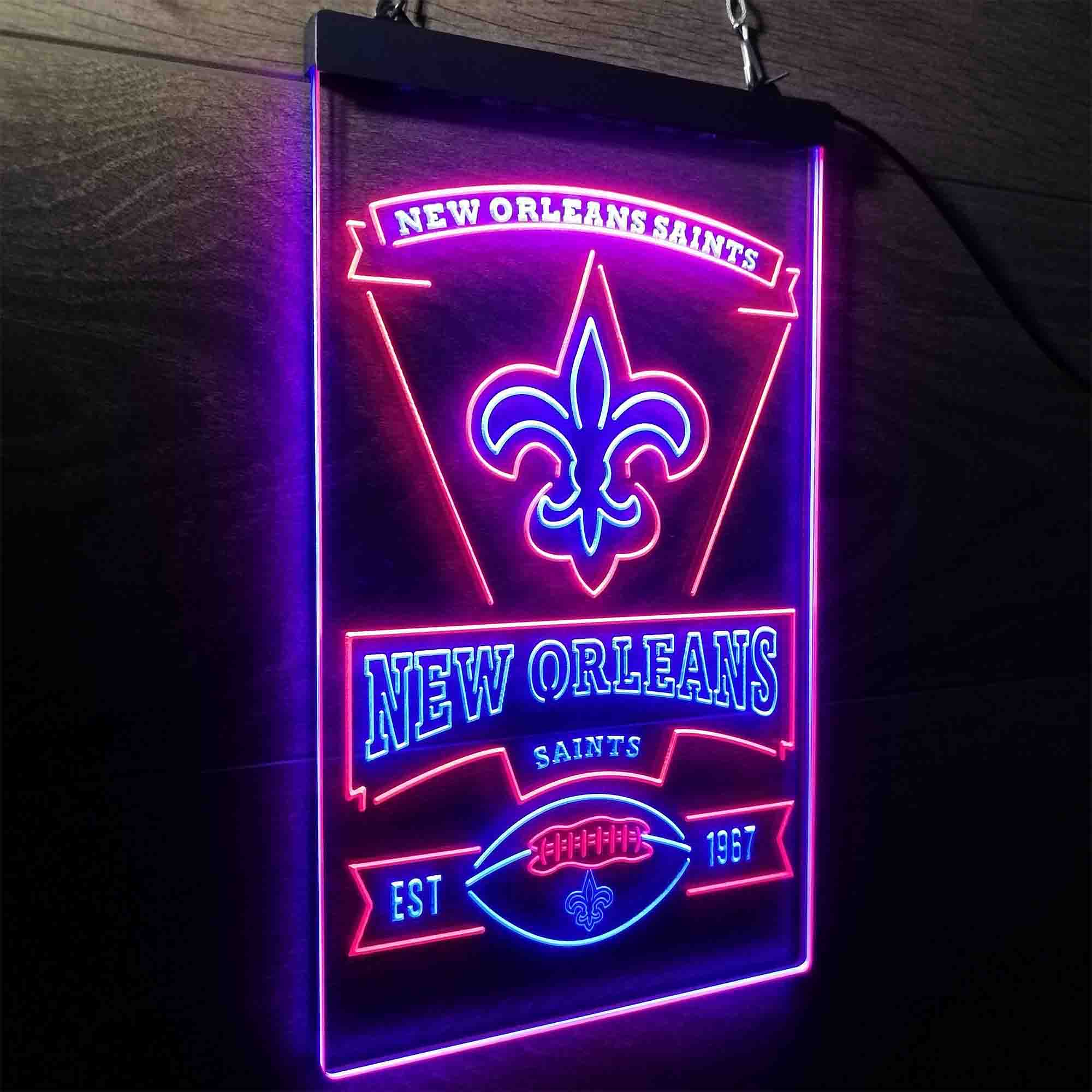 New Orleans Saints Est. 1967 Neon-Like LED Sign