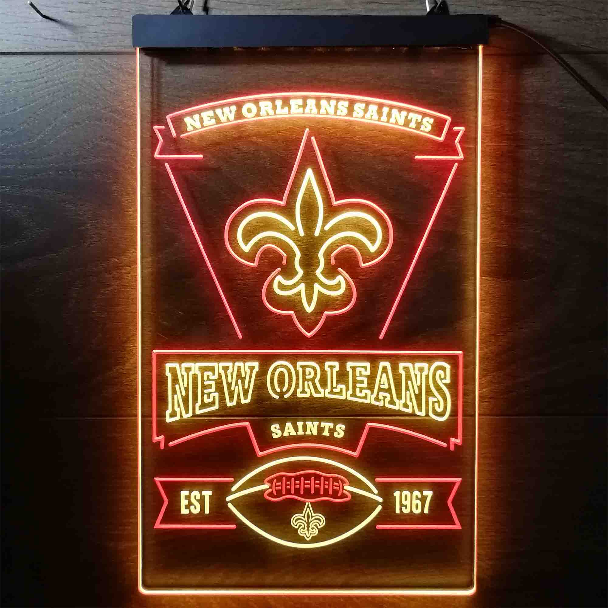 New Orleans Saints Est. 1967 Neon-Like LED Sign