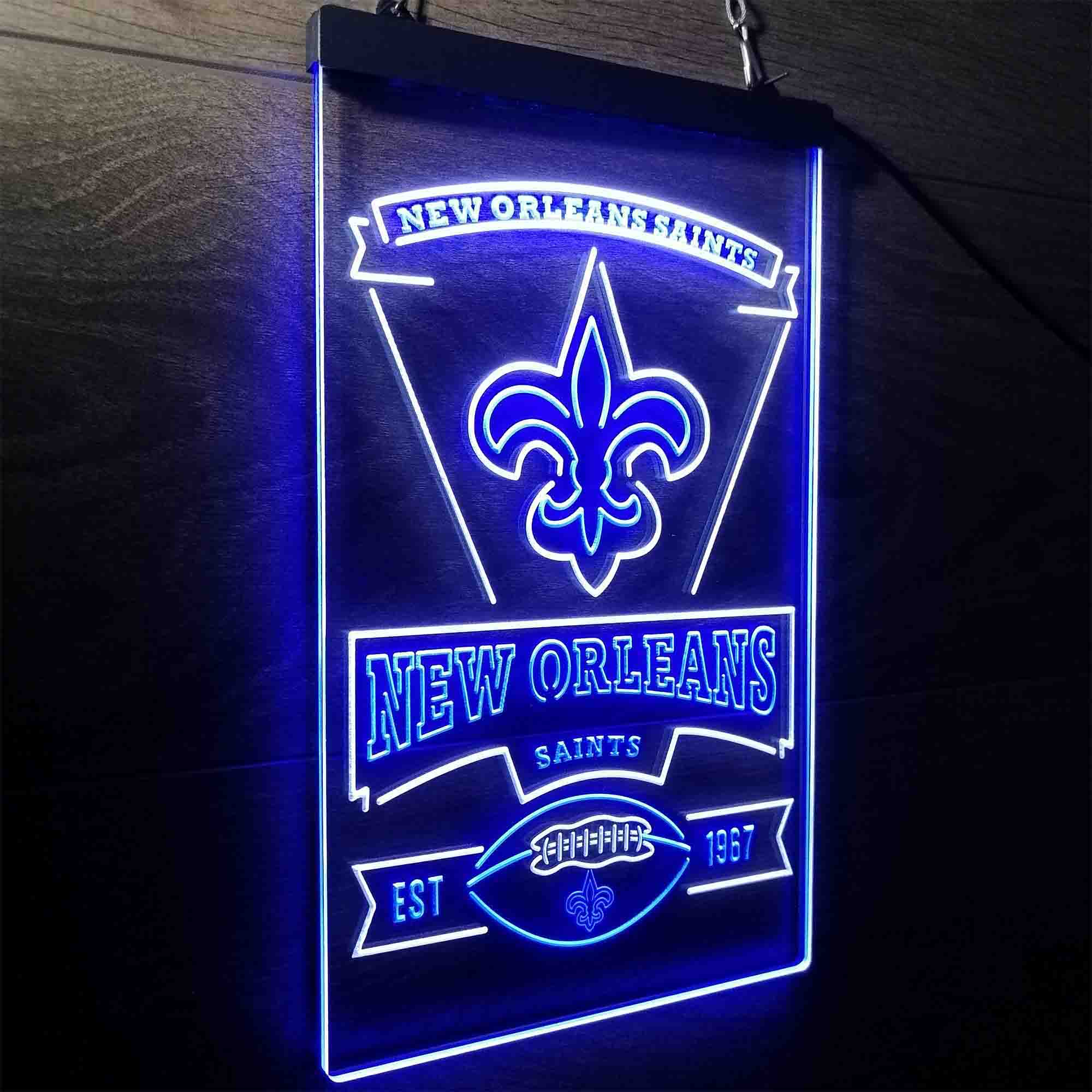 New Orleans Saints Est. 1967 Neon-Like LED Sign