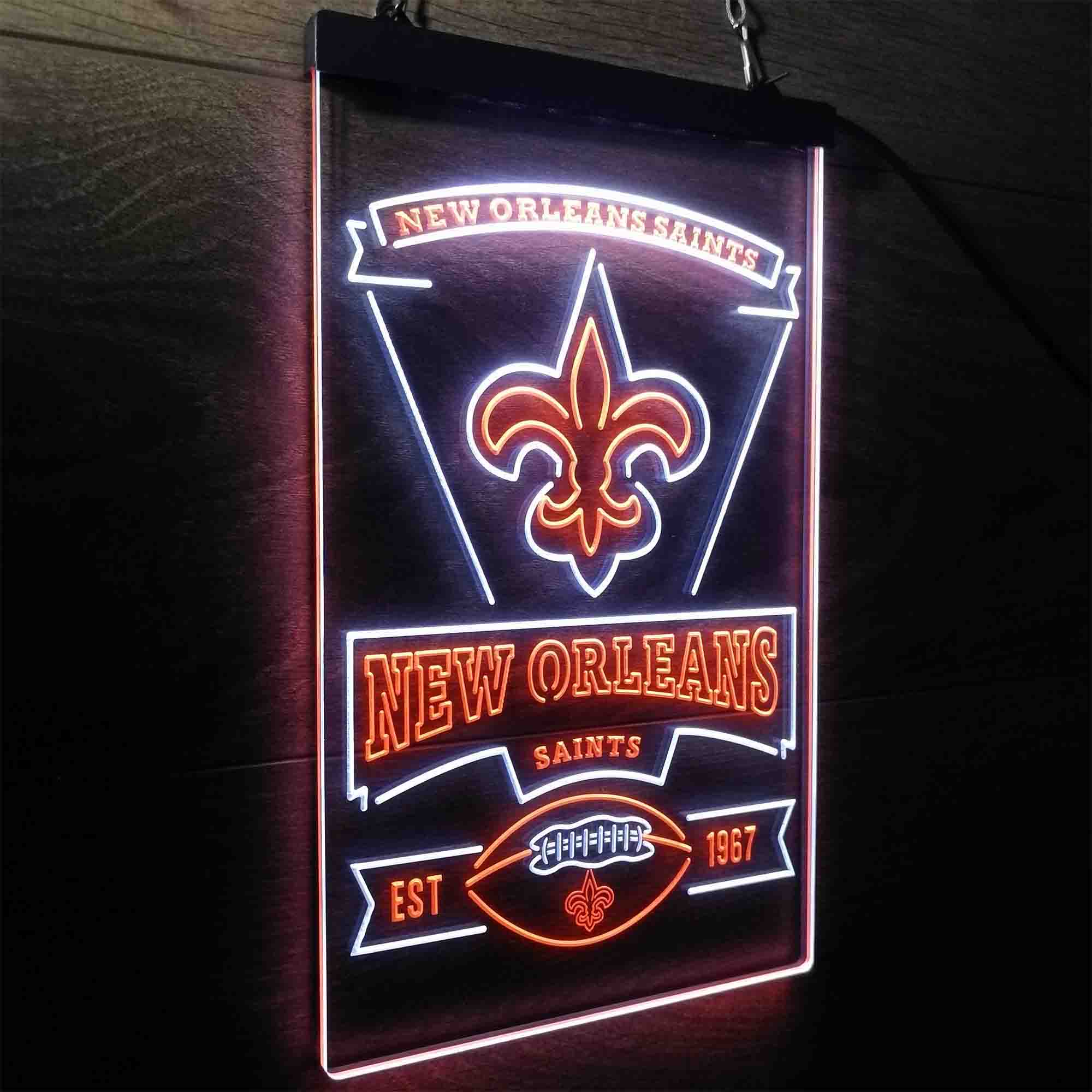 New Orleans Saints Est. 1967 Neon-Like LED Sign