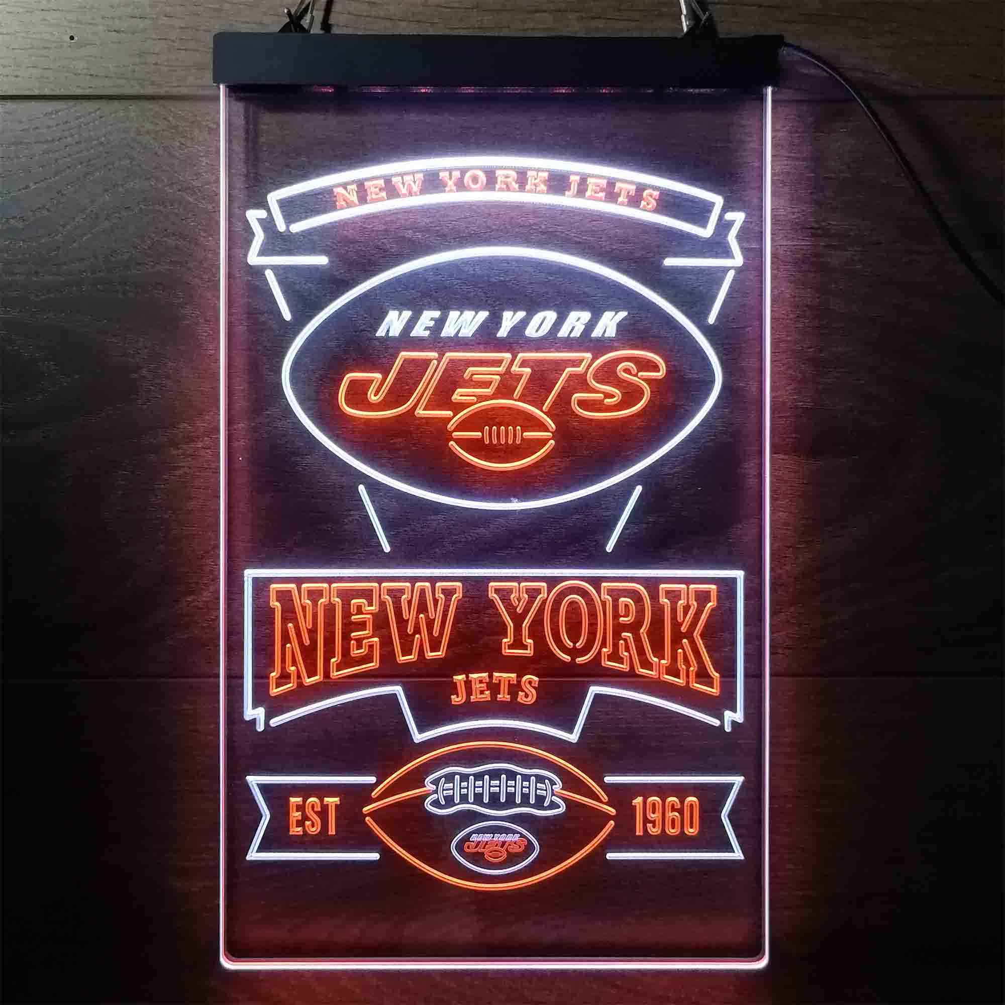 New York Jets Est. 1960 Dual Color LED Neon Sign ProLedSign