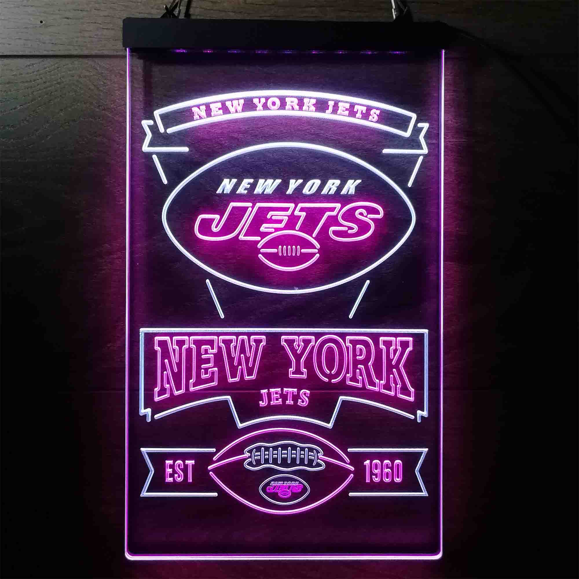 New York Jets Est. 1960 Dual Color LED Neon Sign ProLedSign