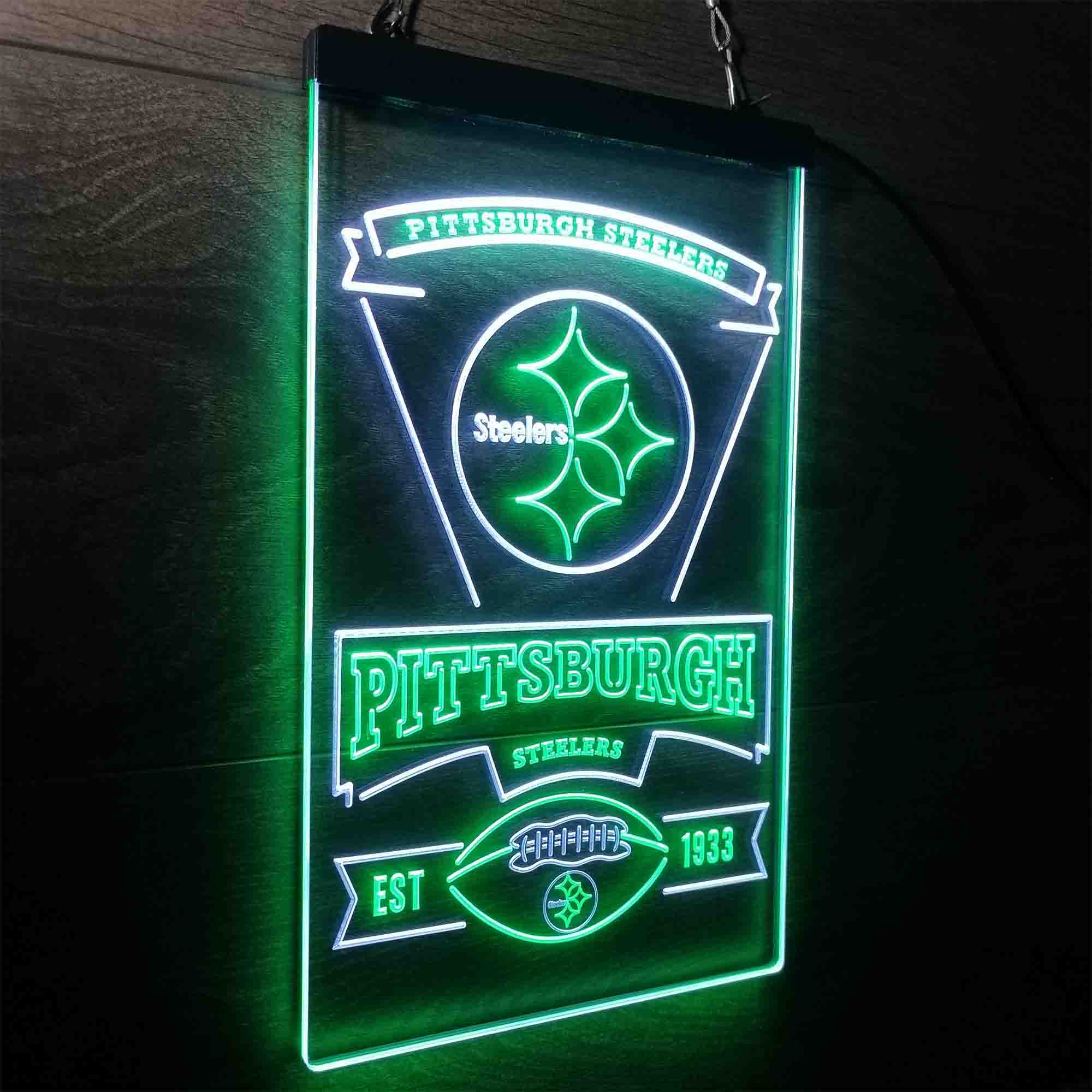 Pittsburgh Steelers Est. 1933 Neon-Like LED Sign